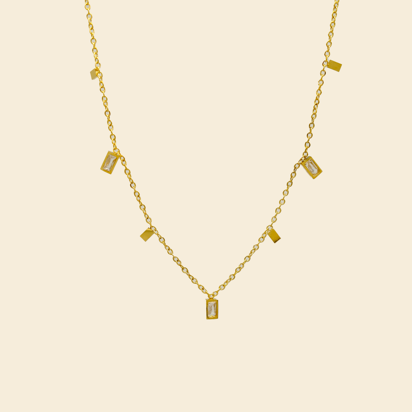 Mini Cube Crystal Necklace