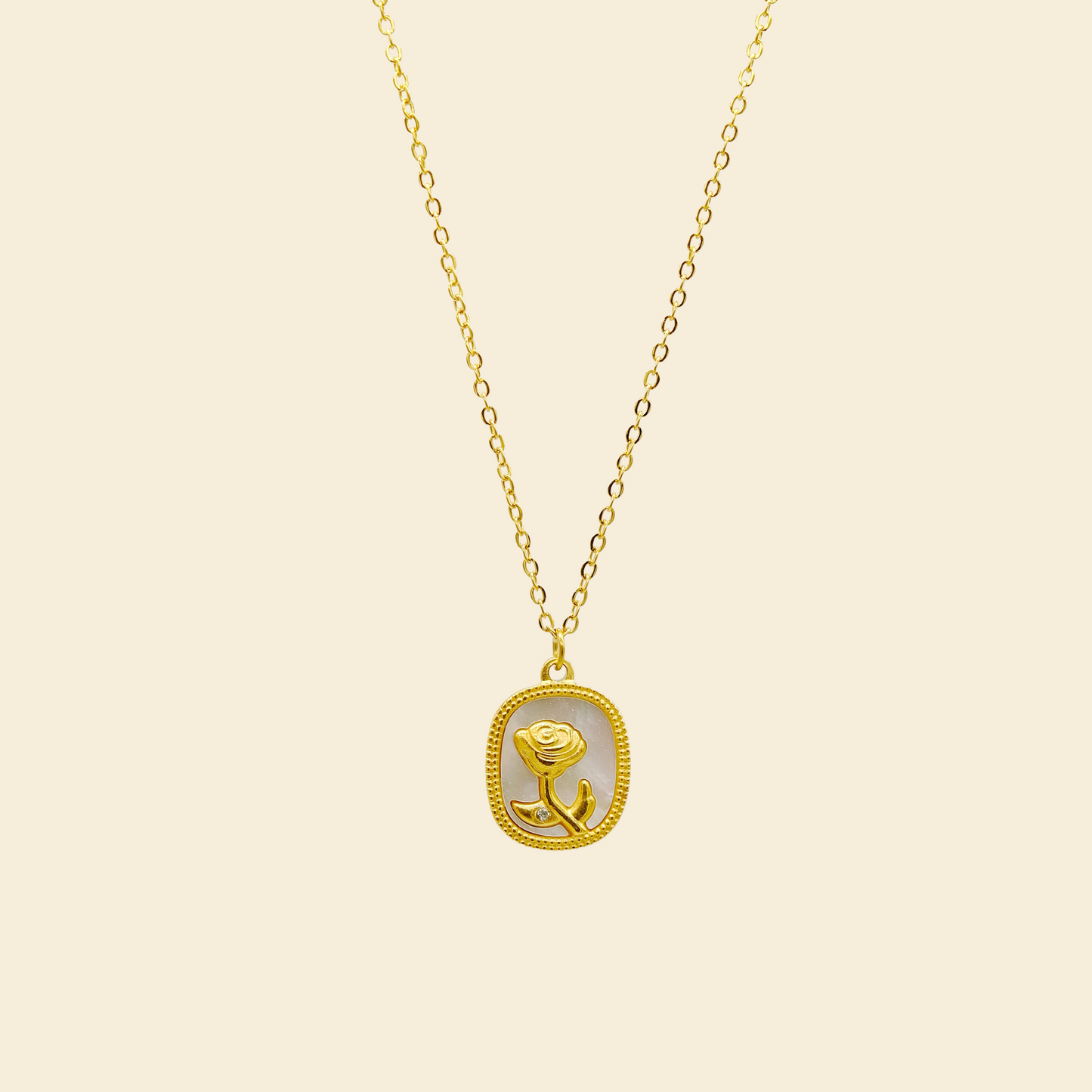 White Rose Necklace