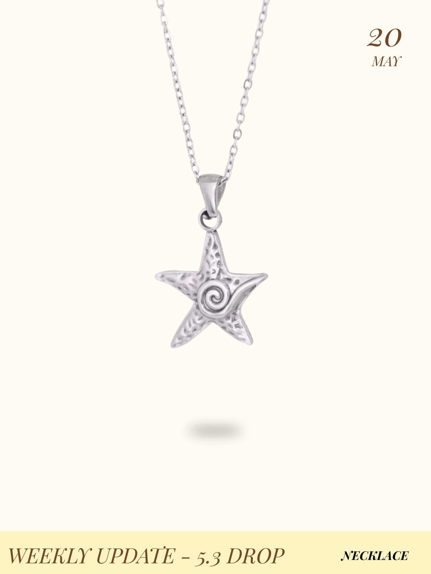 Siren's Swirl Starfish Pendant Necklace - Small