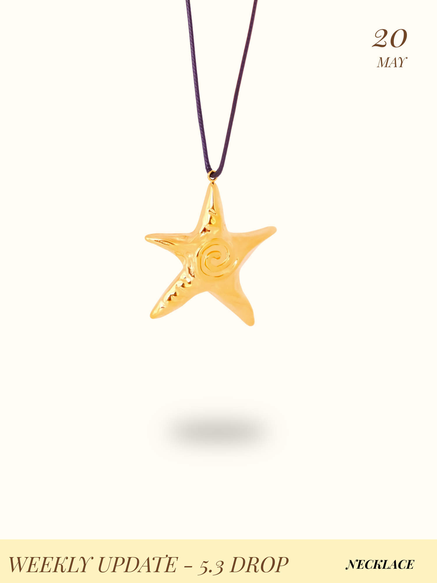 Tidal Swirl Big Starfish Cord Necklace