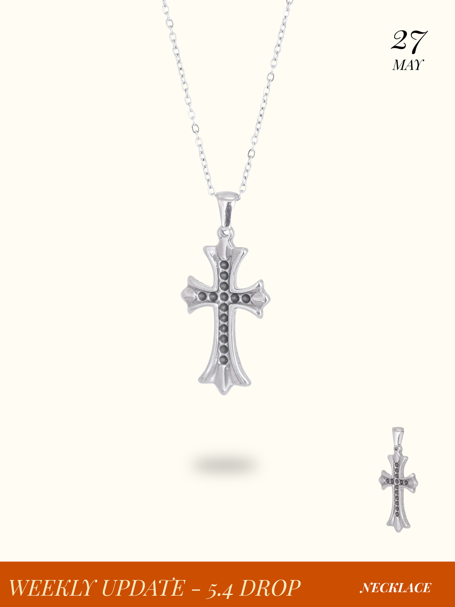 Sculptural Ethereal Cross Necklace