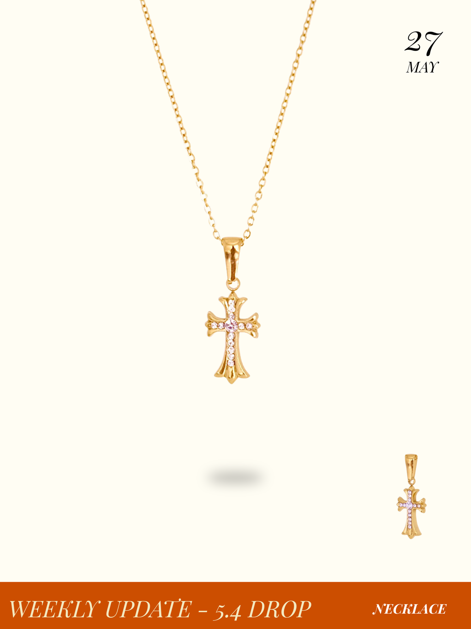 Molten Liquid Cross Pendant Necklace