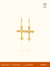 Fluid Molten Cross Drop Hoop Earrings