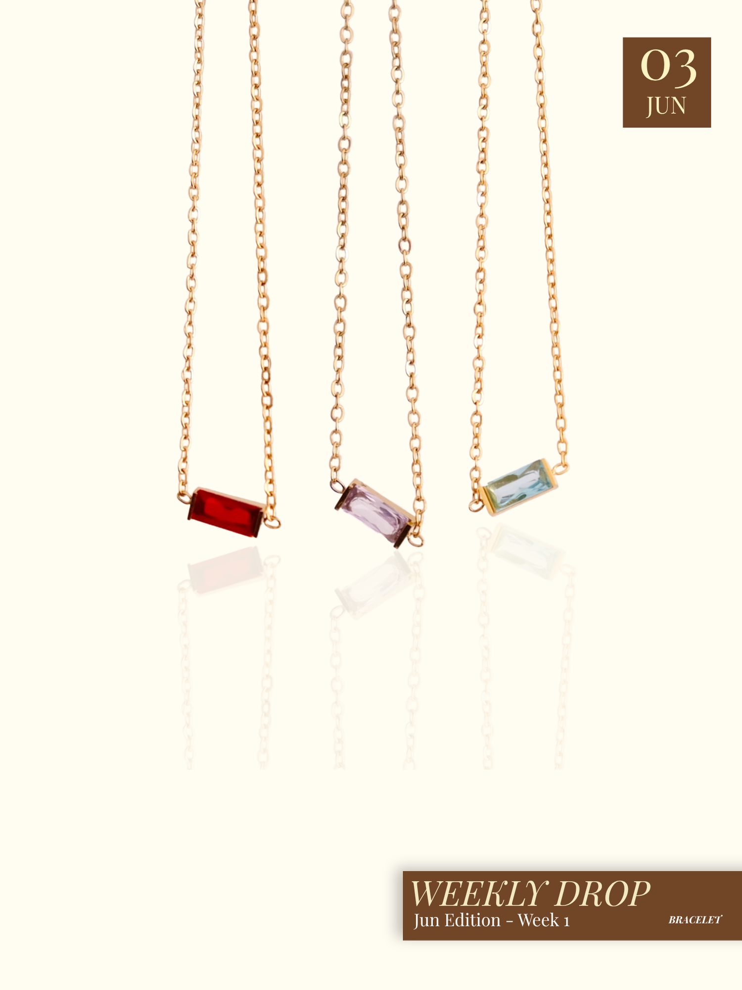 Baguette Luminary Birthstone Bracelet