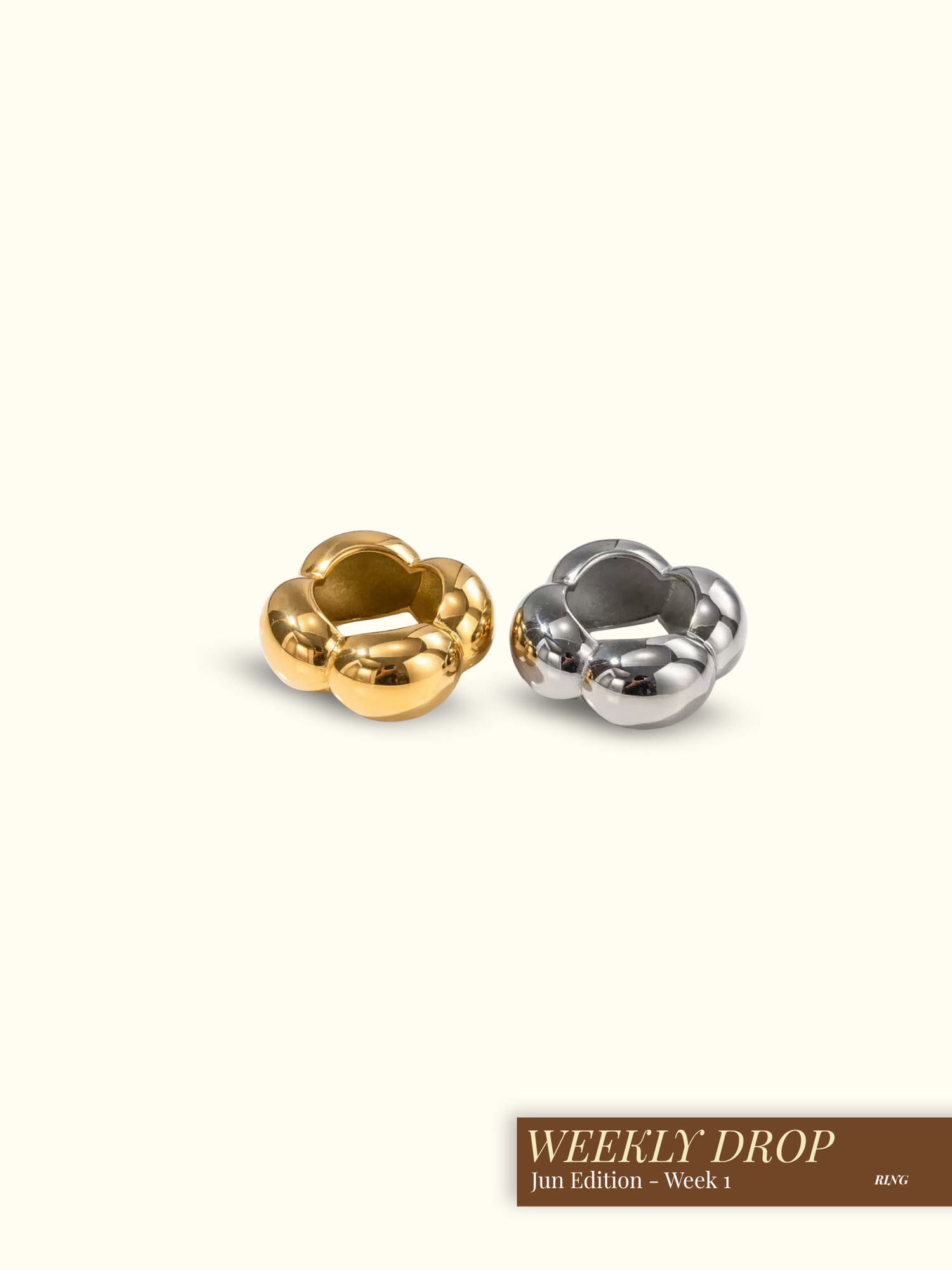 Twin Bubble Sculptural Dome Ring