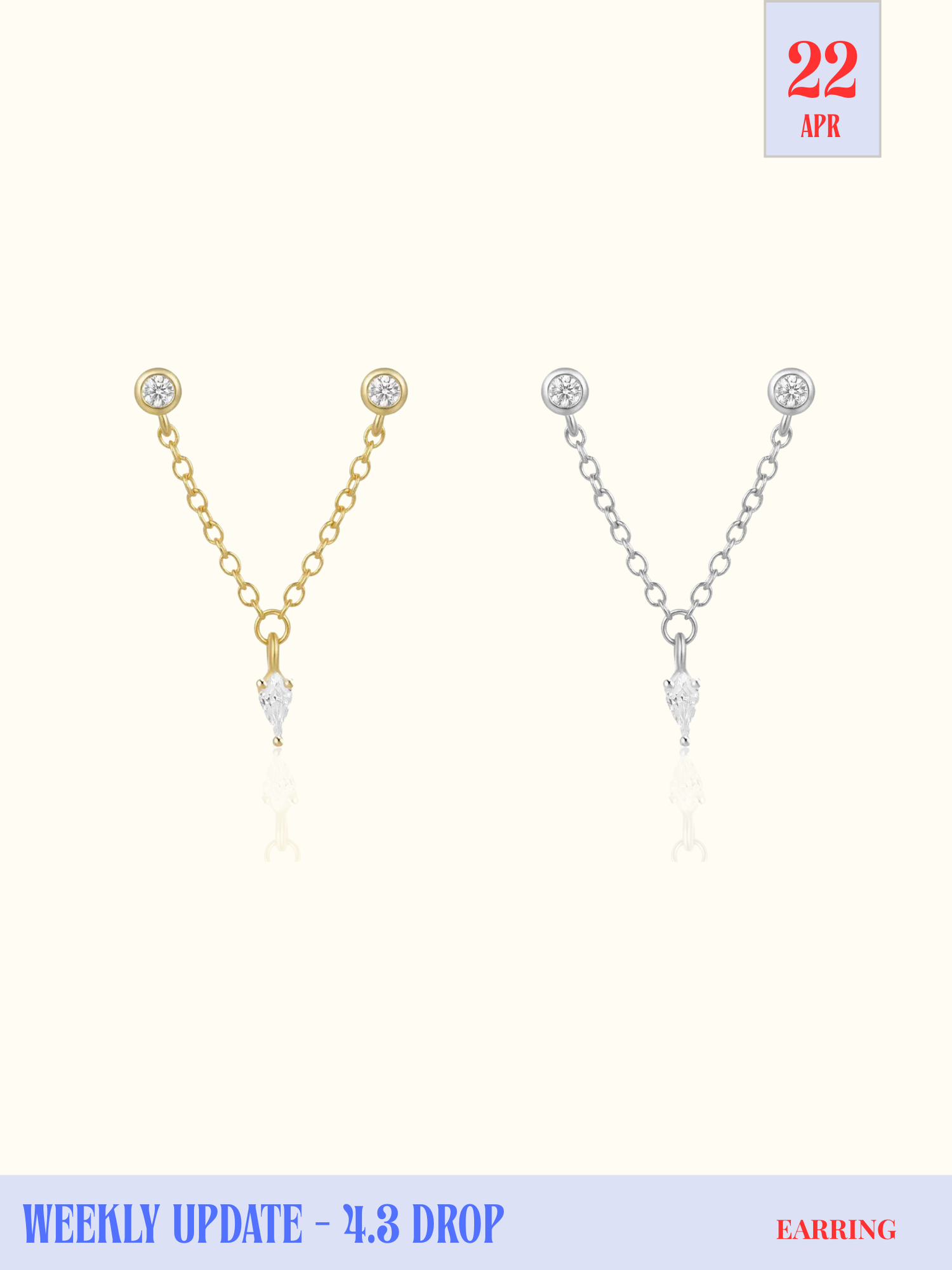 Minimalist Chain Drop Studs