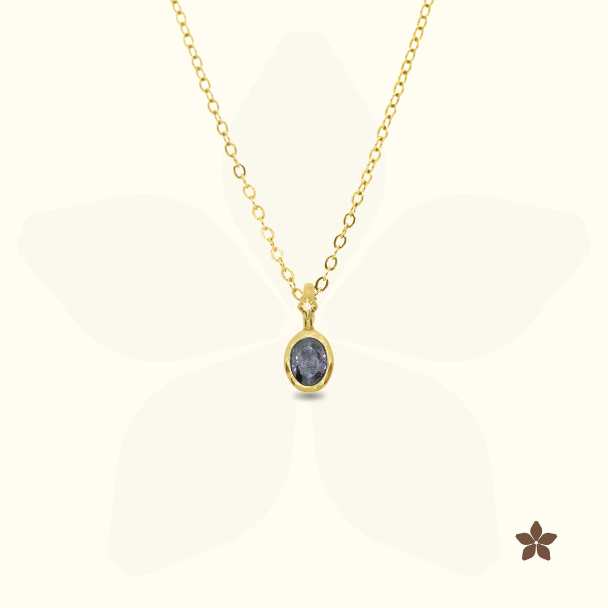 Petite Oval Birthstone Pendant Necklace
