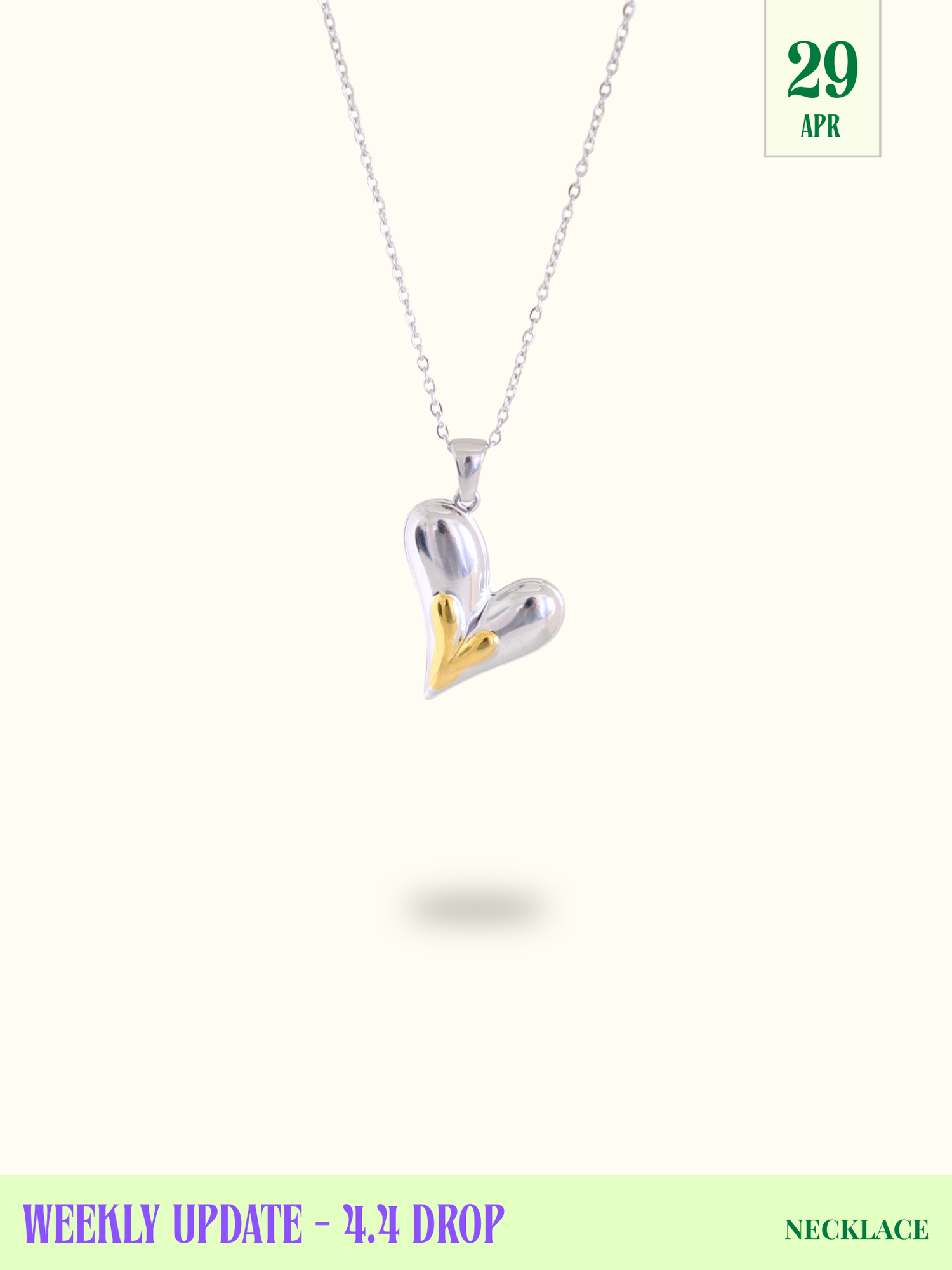 Amour Bi-Color Heart Necklace
