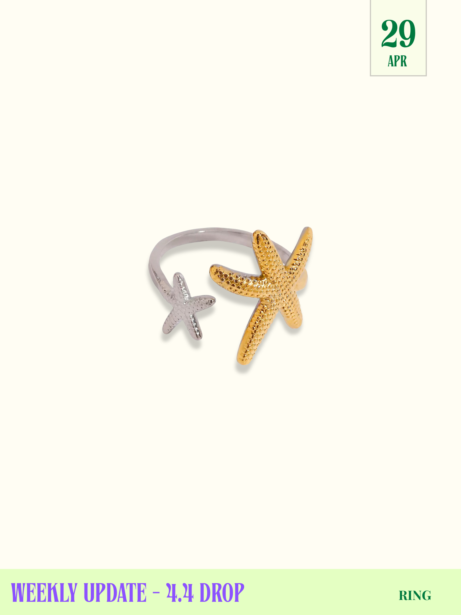 Starfish Drift Open Ring