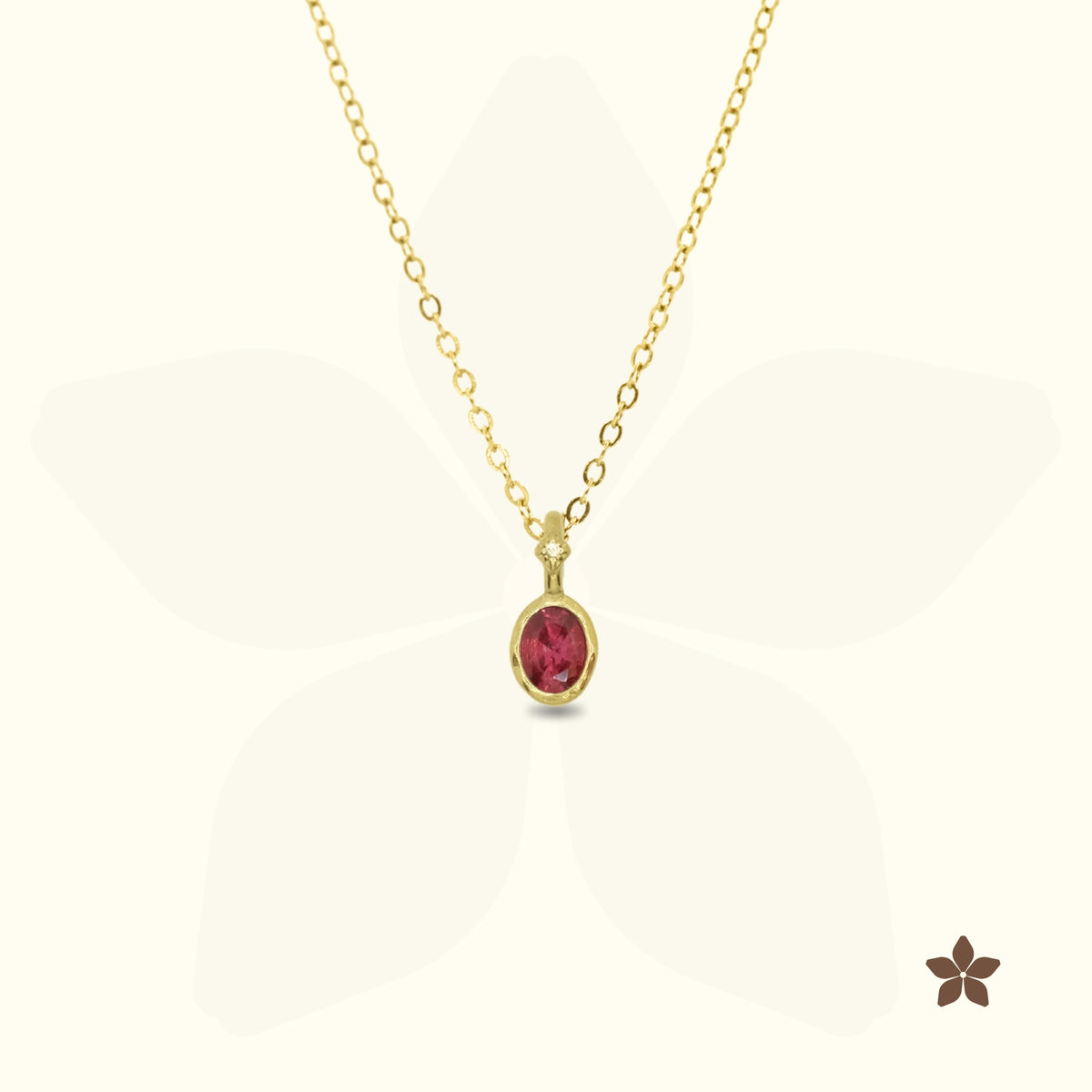 Petite Oval Birthstone Pendant Necklace