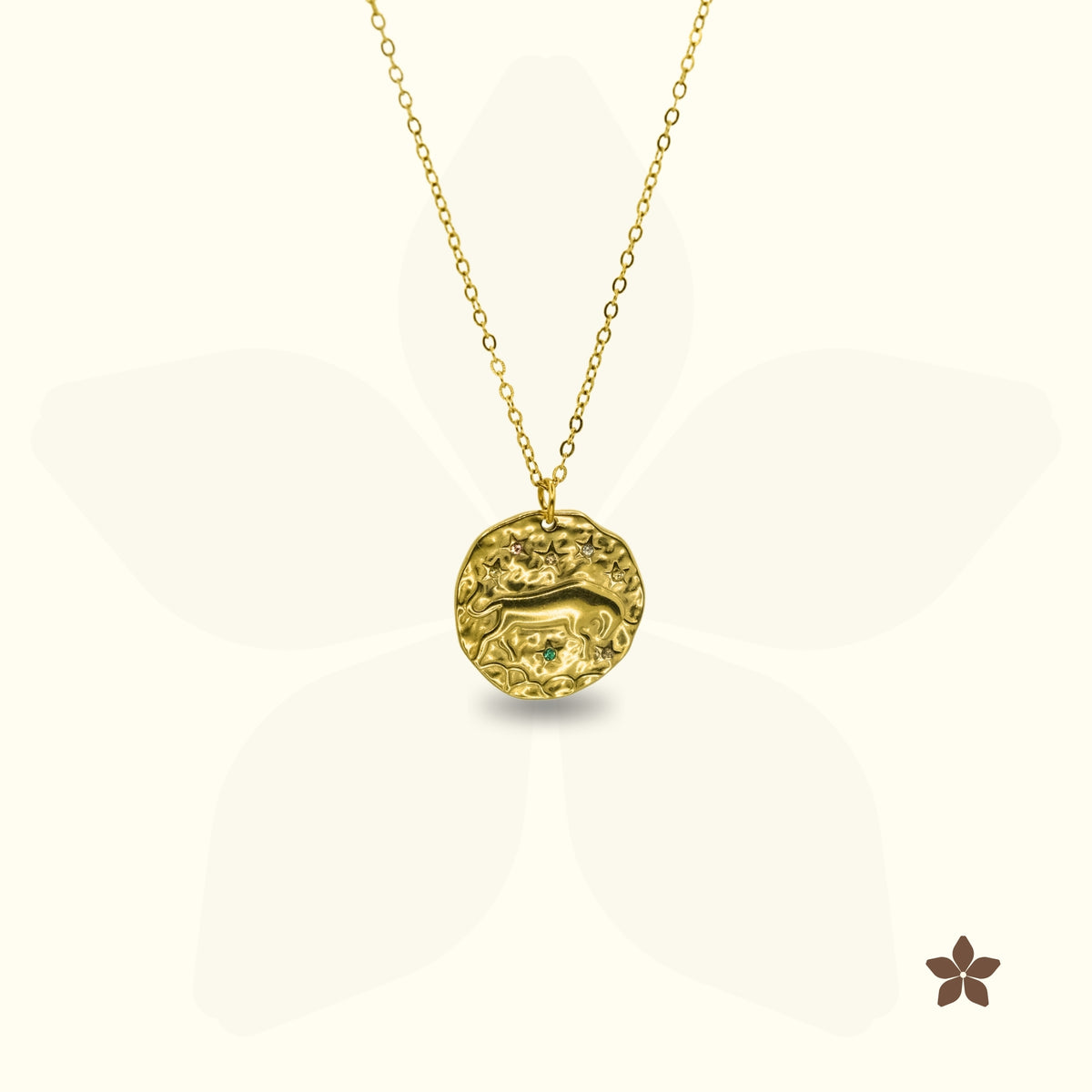 Zodiac Hammered Coin Necklace