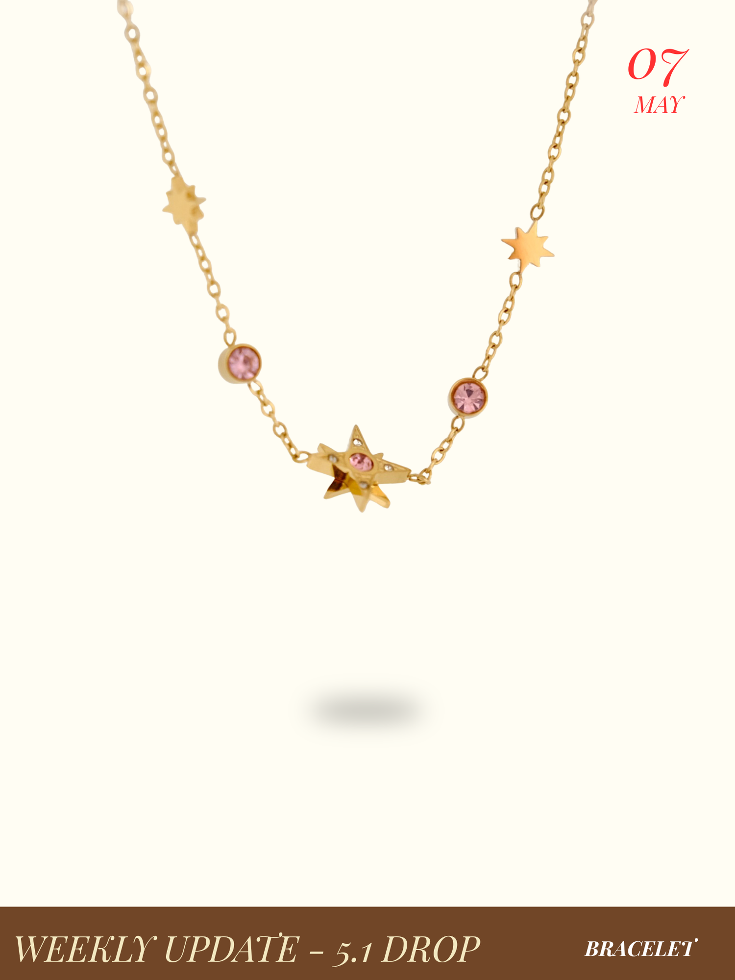 Pink Stellar Charm Bracelet