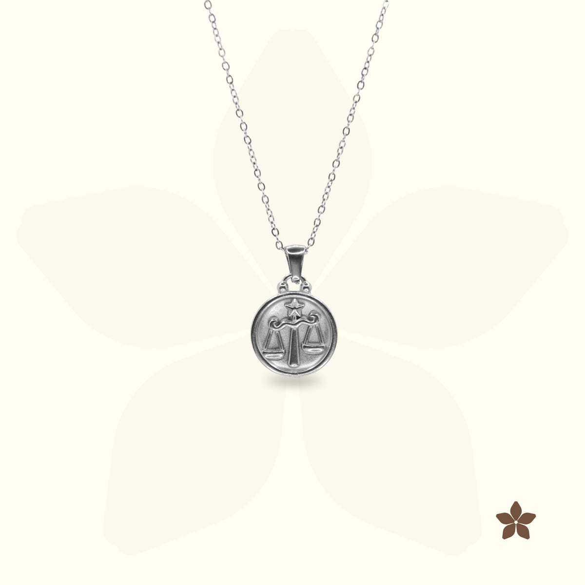 Classic Zodiac Signet Coin Necklace - Silver