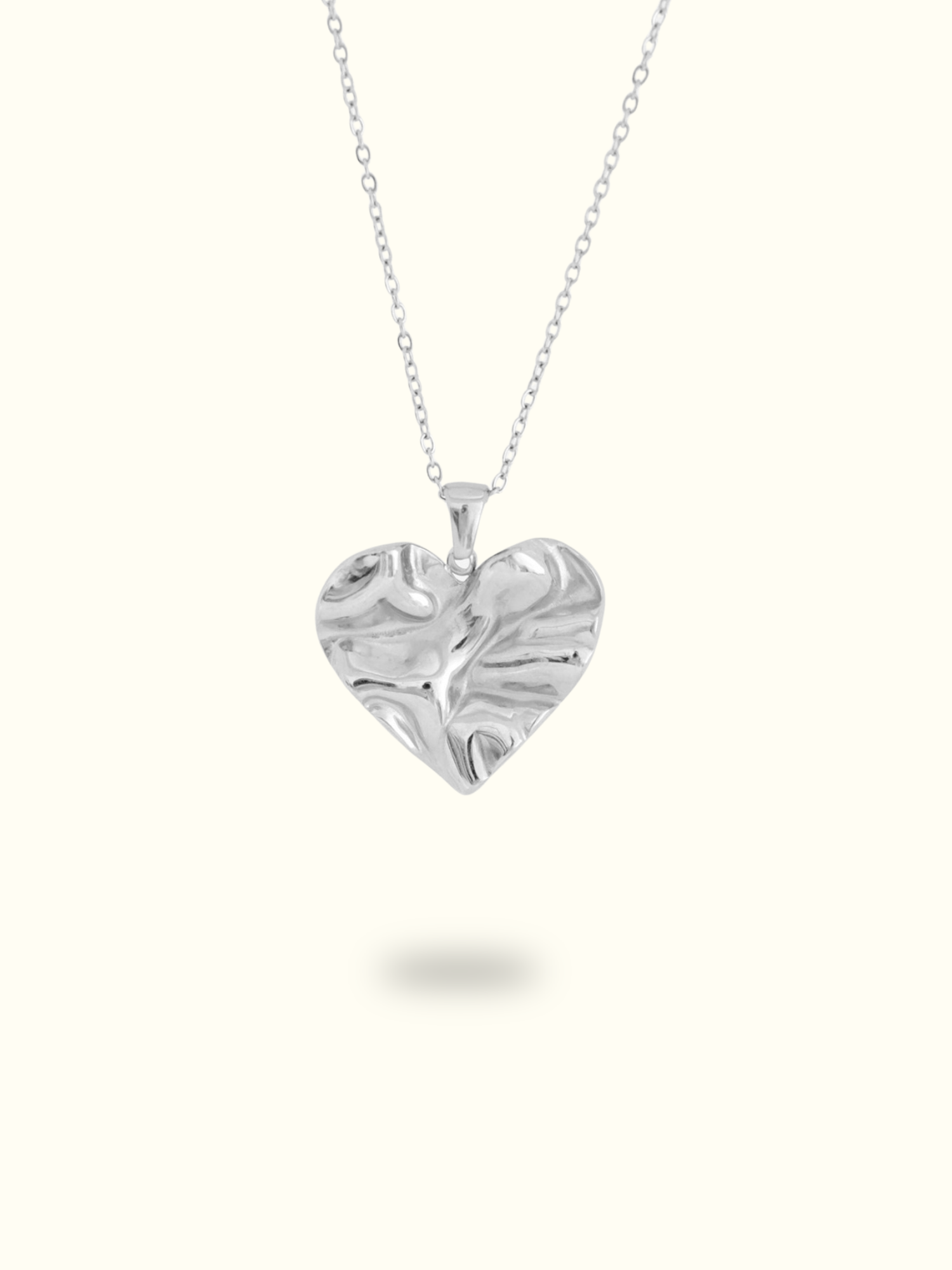 Hammered Heart Pendant Necklace
