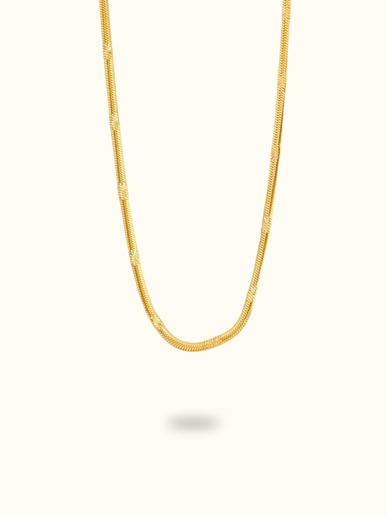 Gold Star Herringbone Chain Necklace