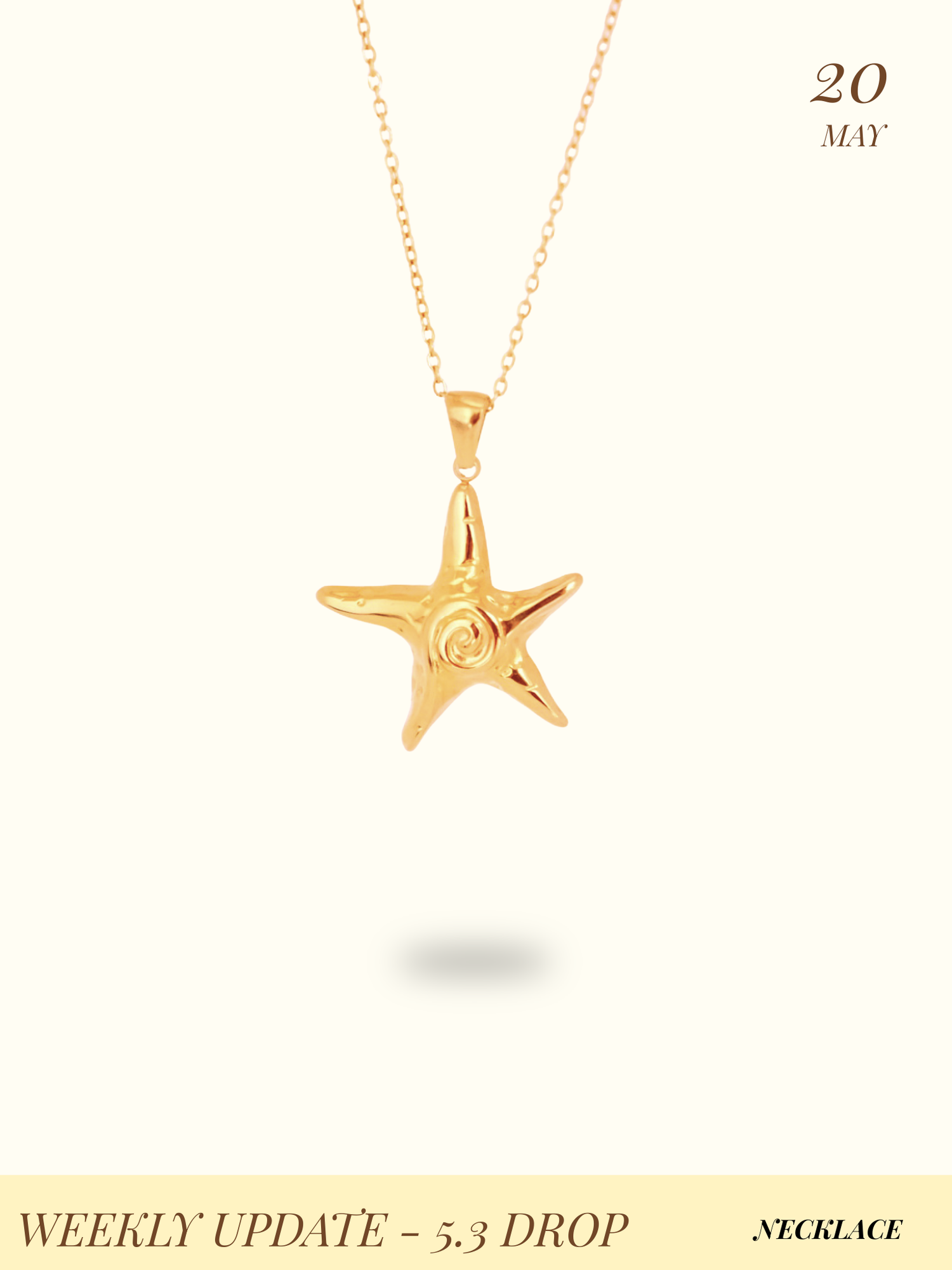 Siren's Swirl Starfish Pendant Necklace - Large