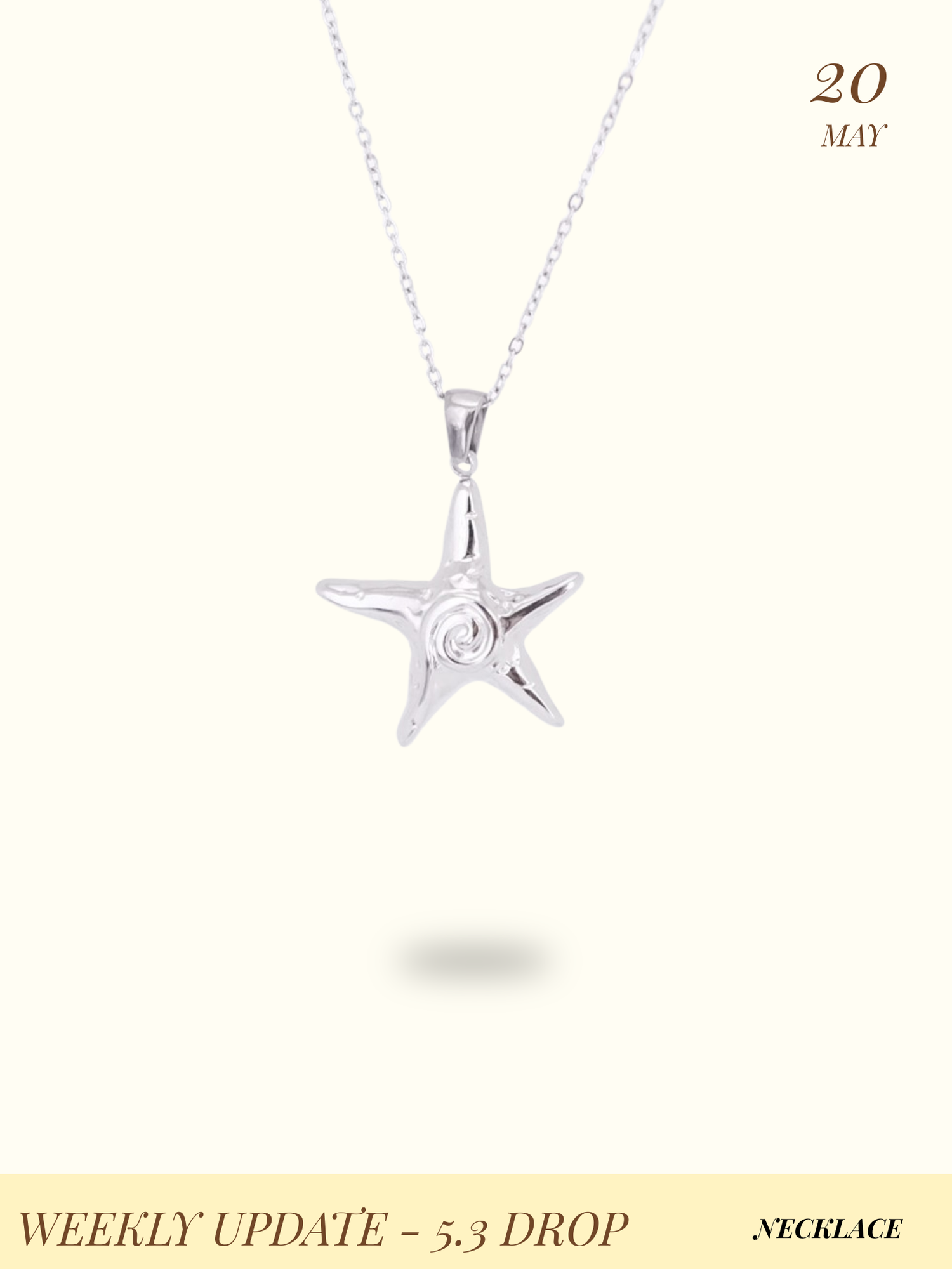 Siren's Swirl Starfish Pendant Necklace - Large
