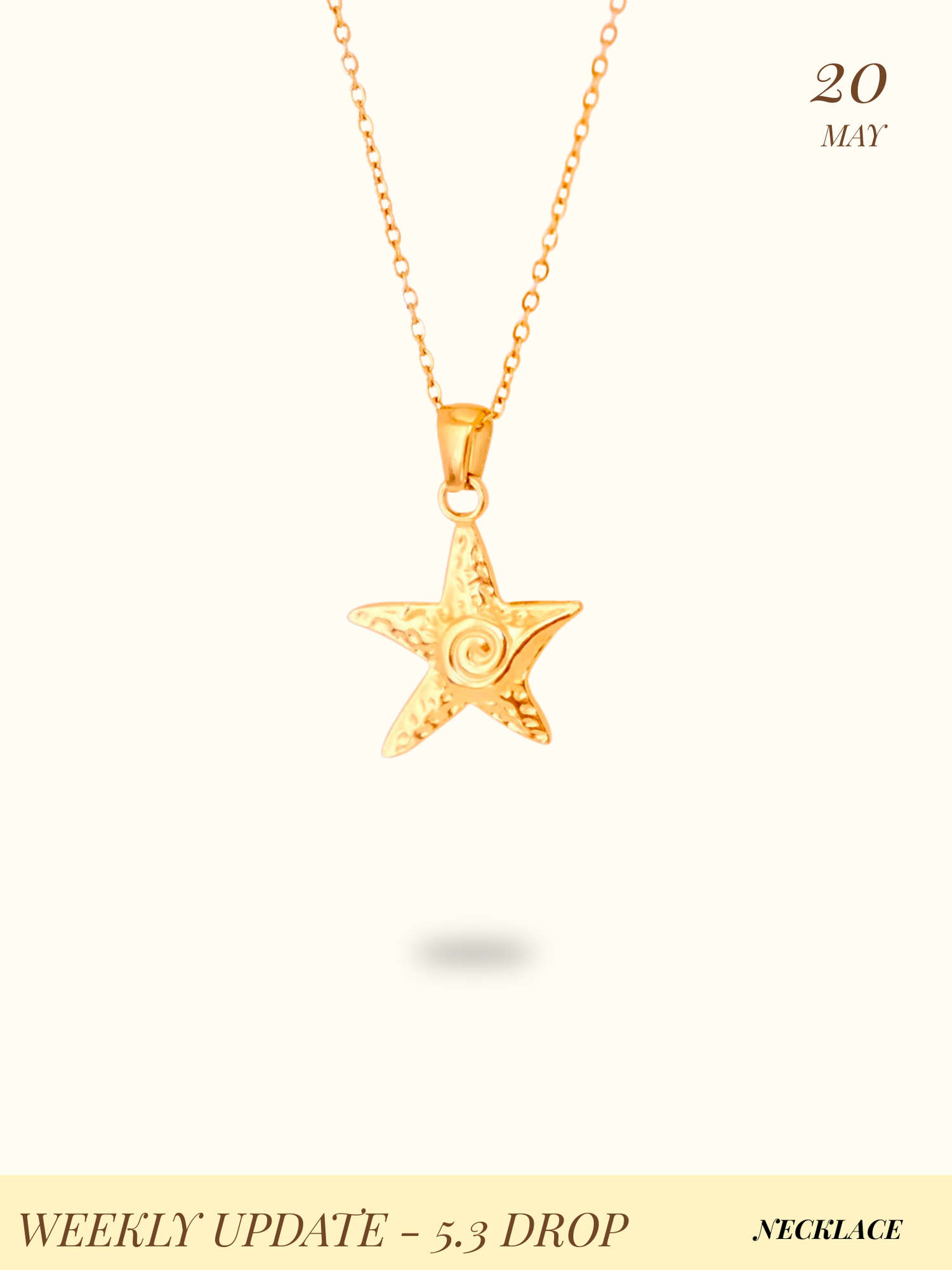 Siren's Swirl Starfish Pendant Necklace - Small