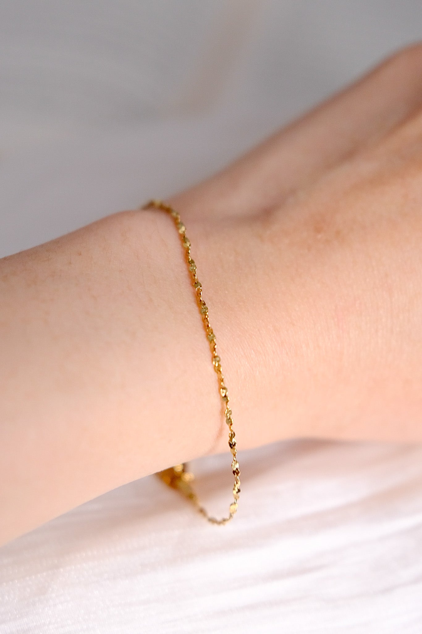 Barely-There Shimmer Chain Bracelet