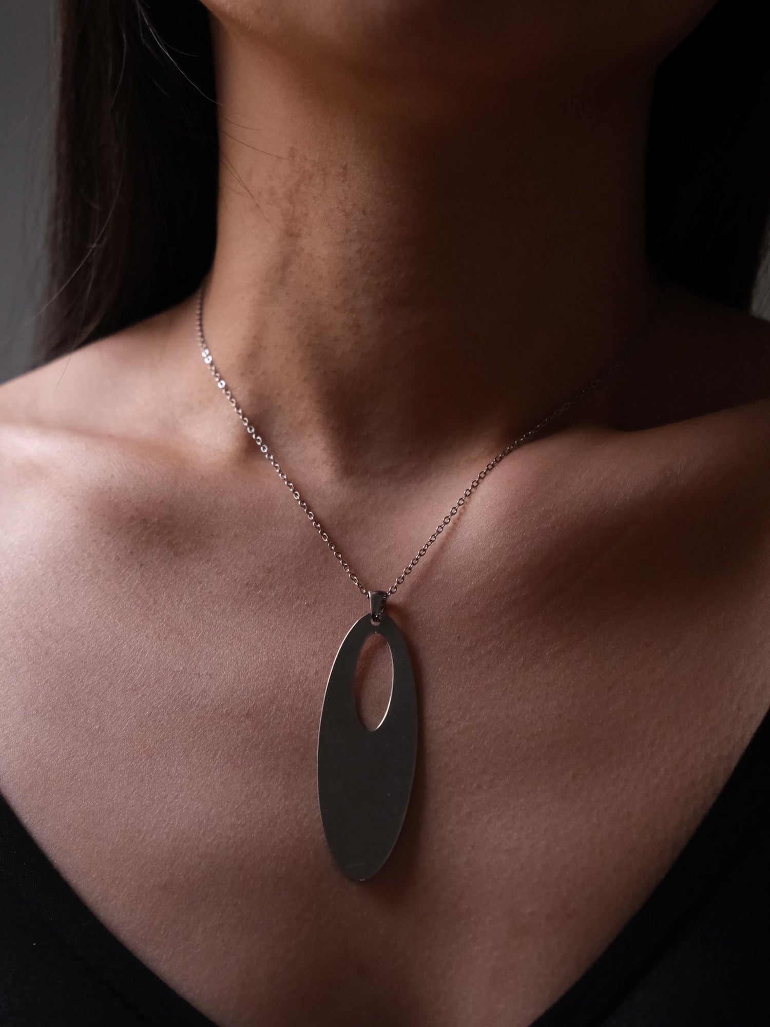 Luna Oval Tag Necklace