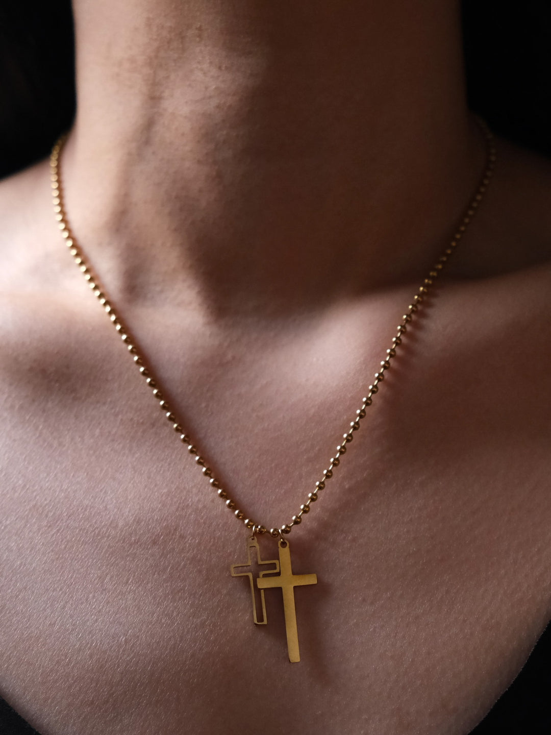 Serenity Twin Cross Necklace
