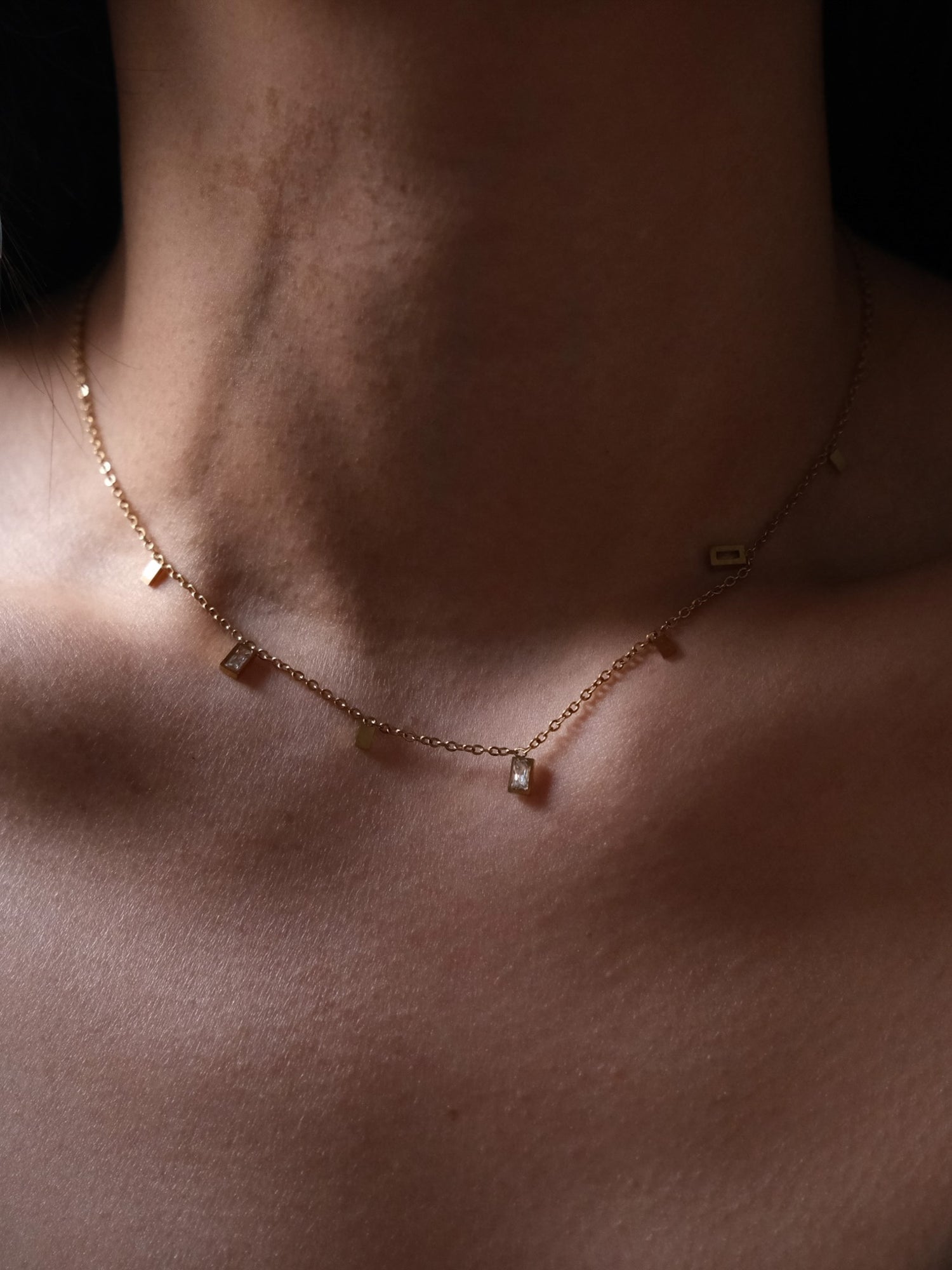 Mini Cube Crystal Necklace