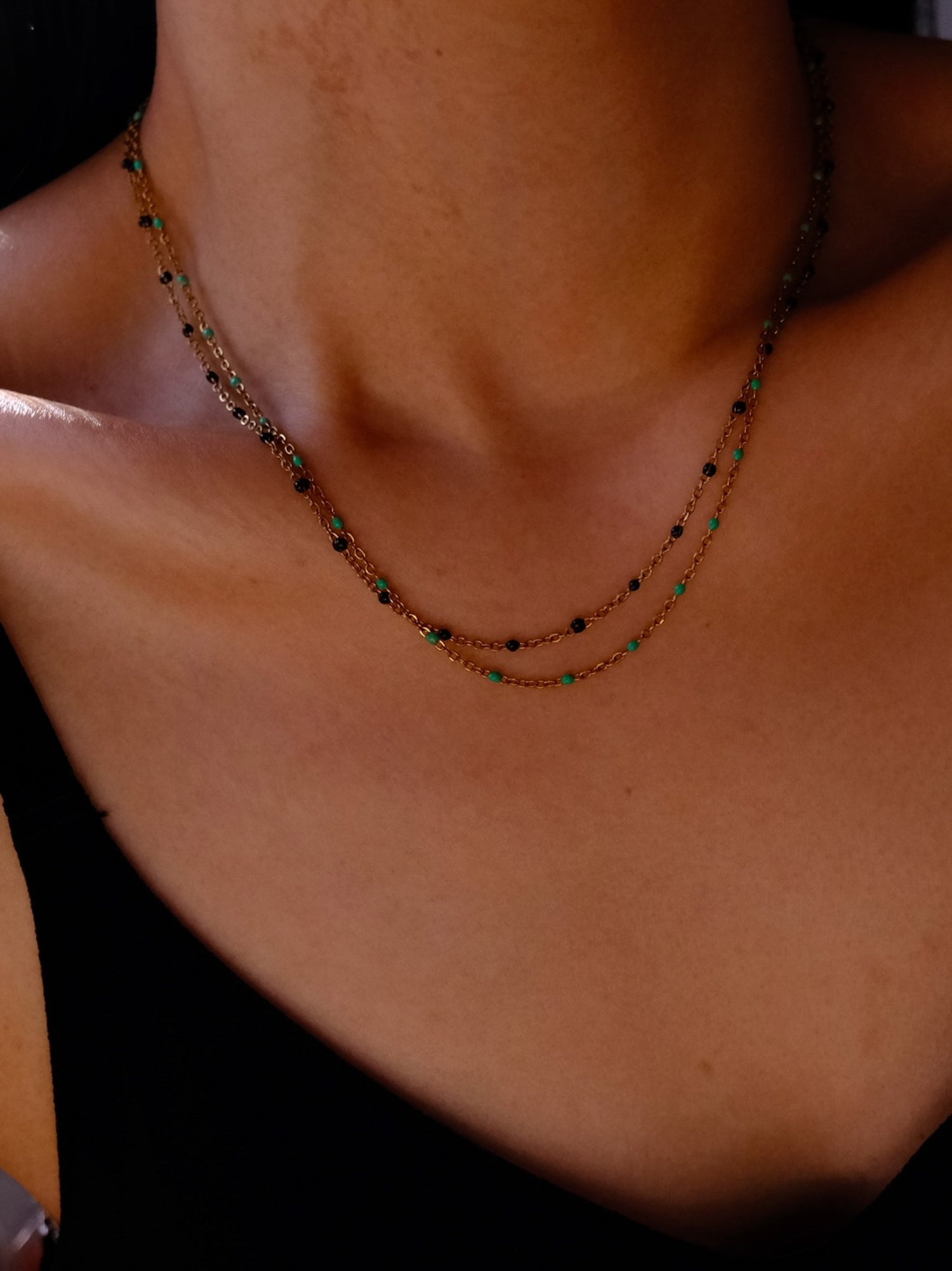 Color Bead chain necklace