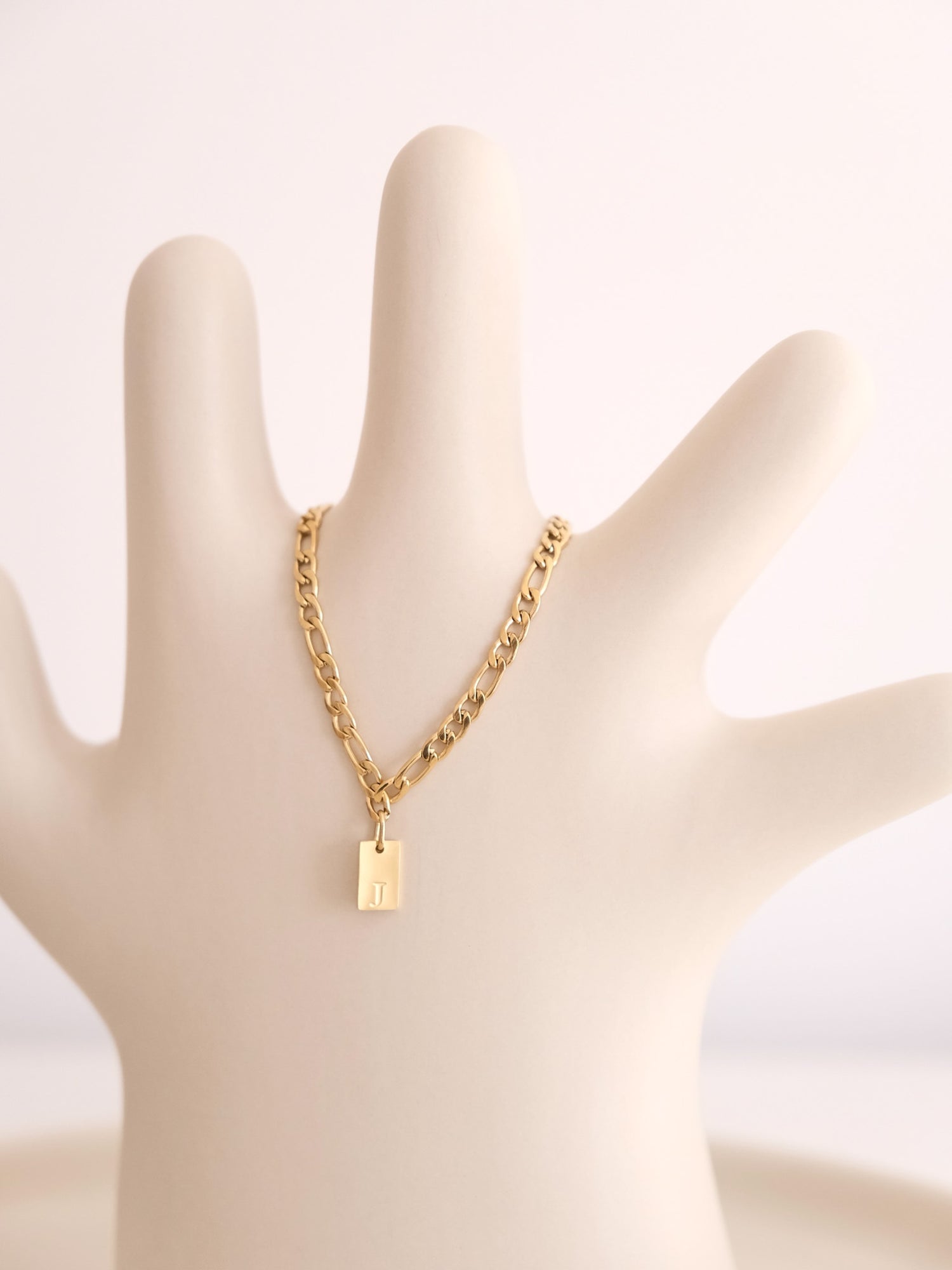 Signature Initial Tag Link Bracelet