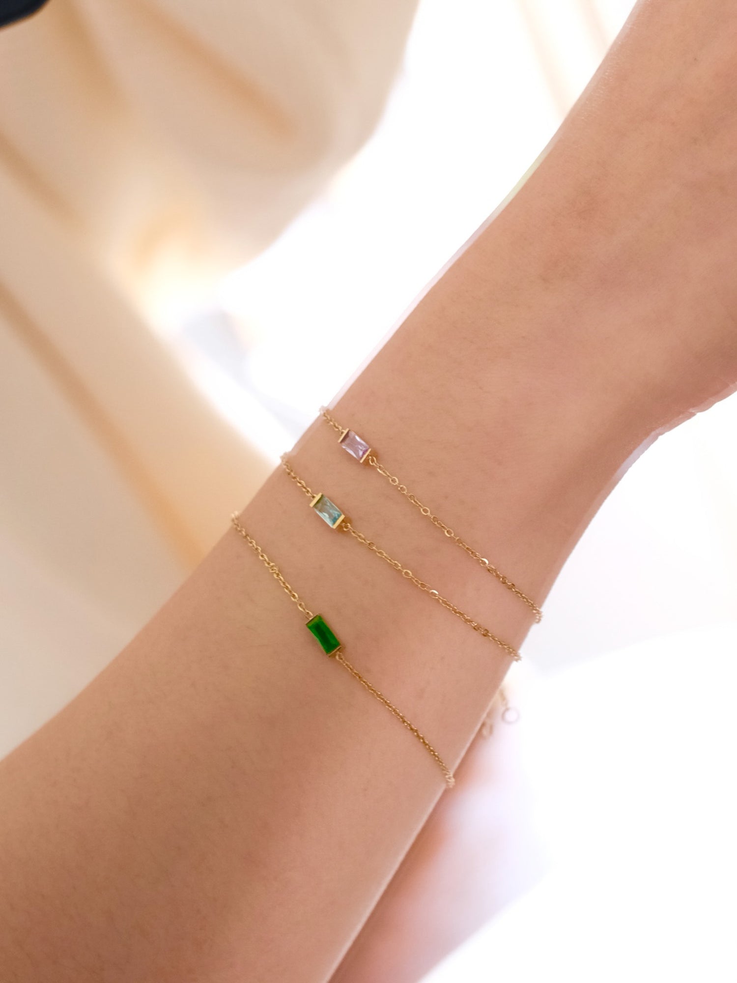 Baguette Luminary Birthstone Bracelet