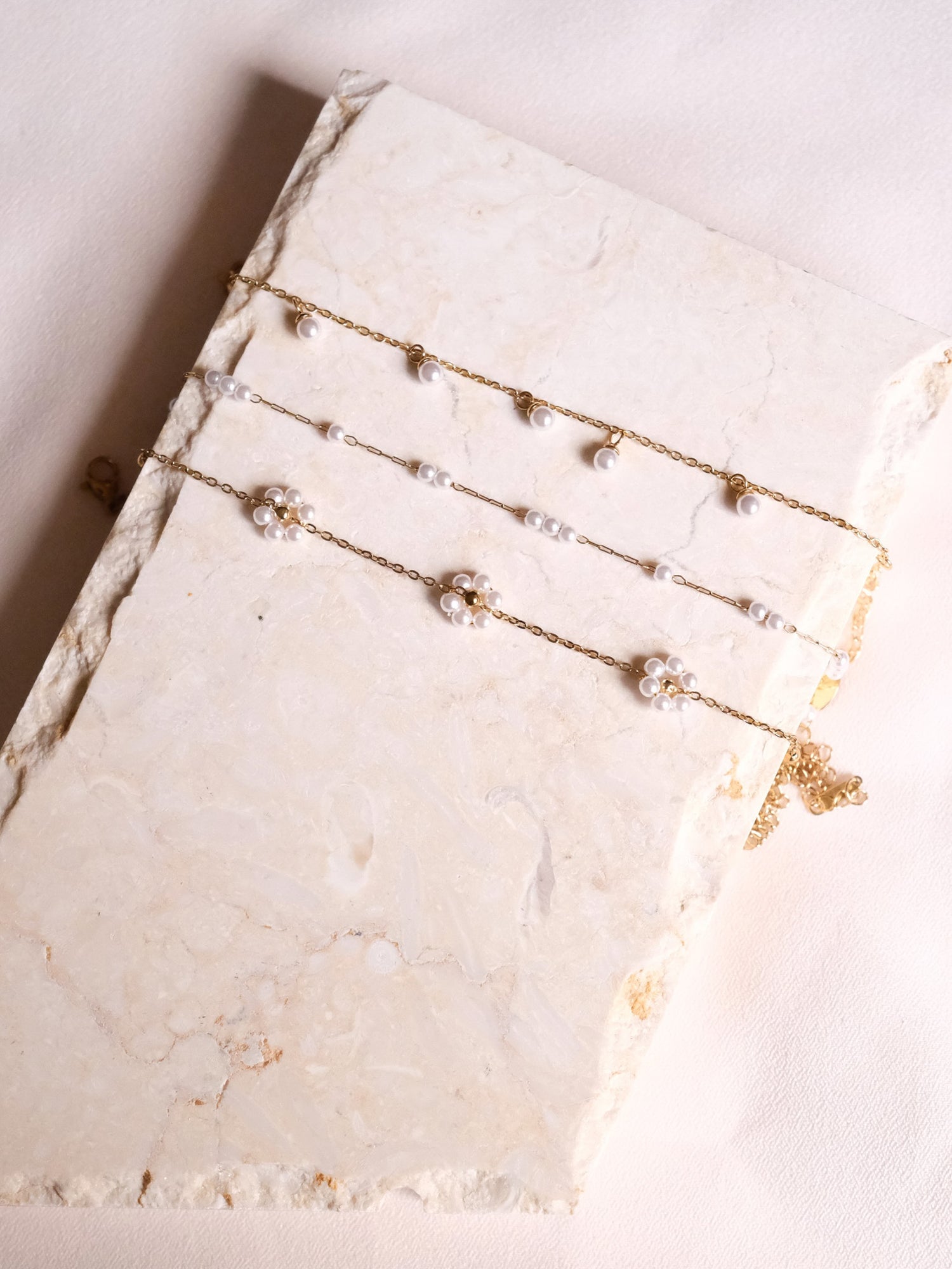 Petite Pearl Blossom Chain Bracelet