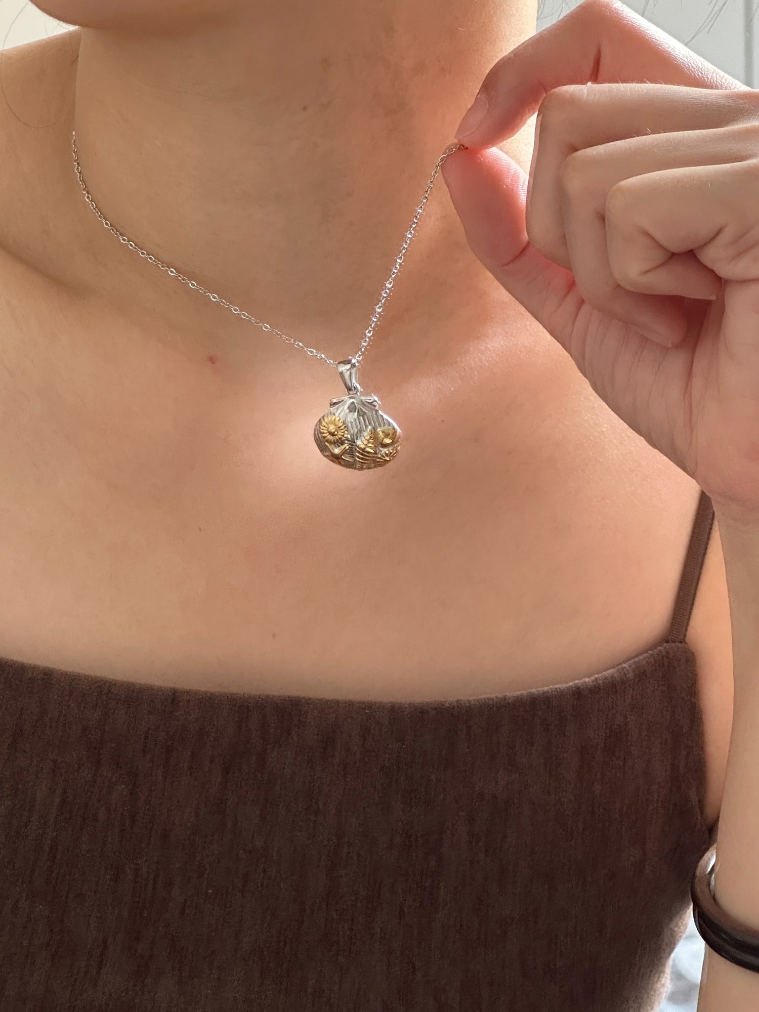 Oceania Shell Mixed-Metal Necklace