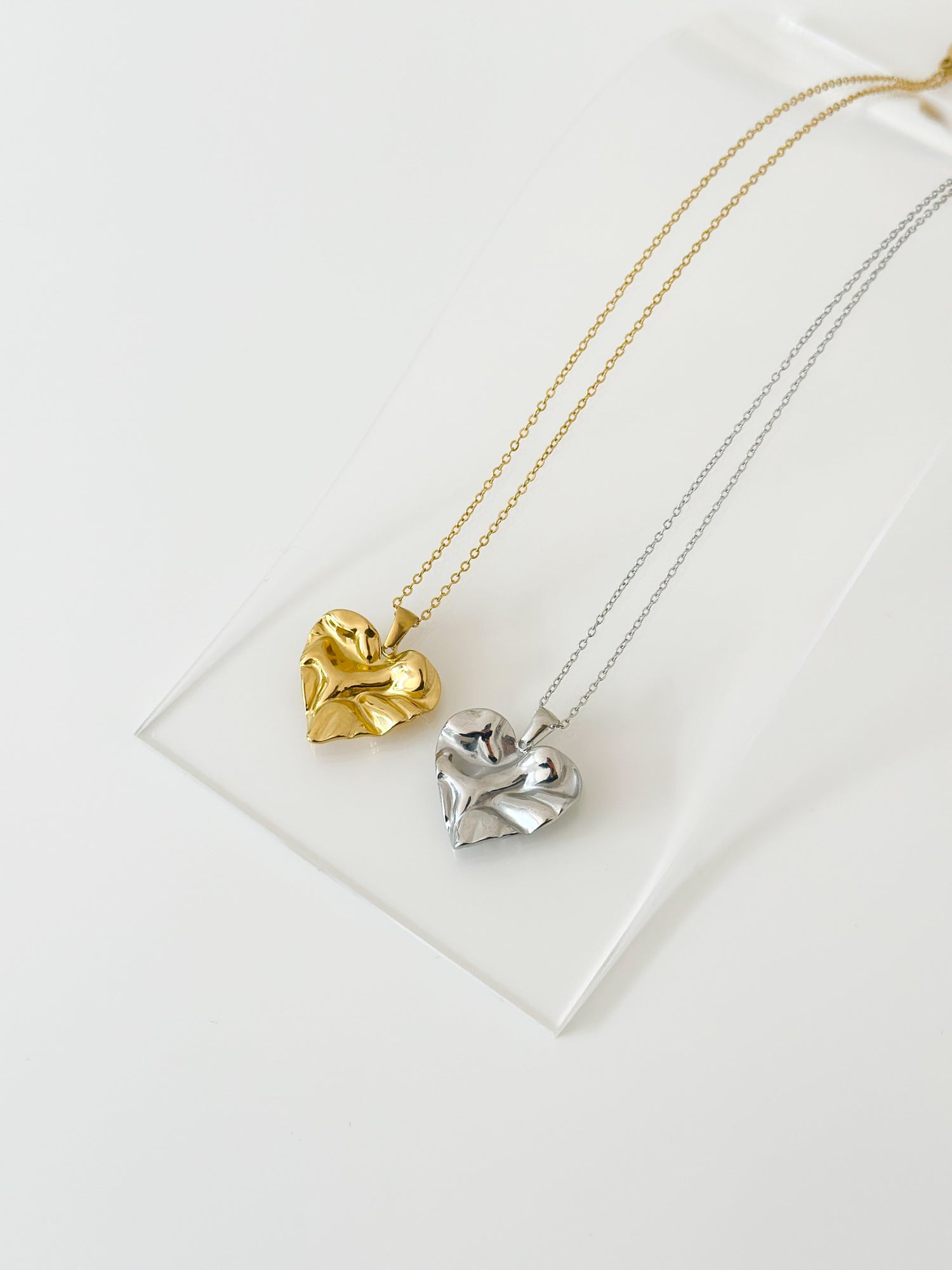 Hammered Heart Pendant Necklace