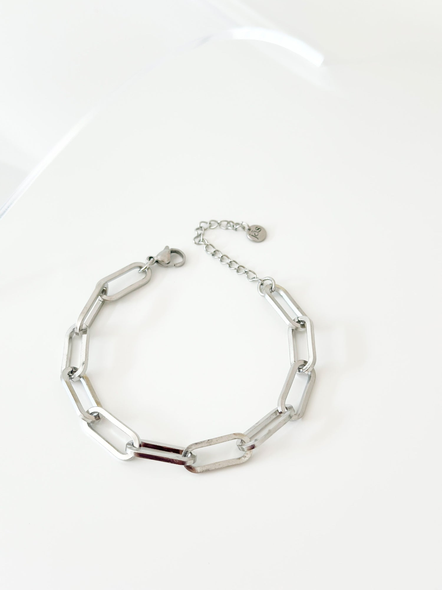 Silver large Paper Clip Bracelet