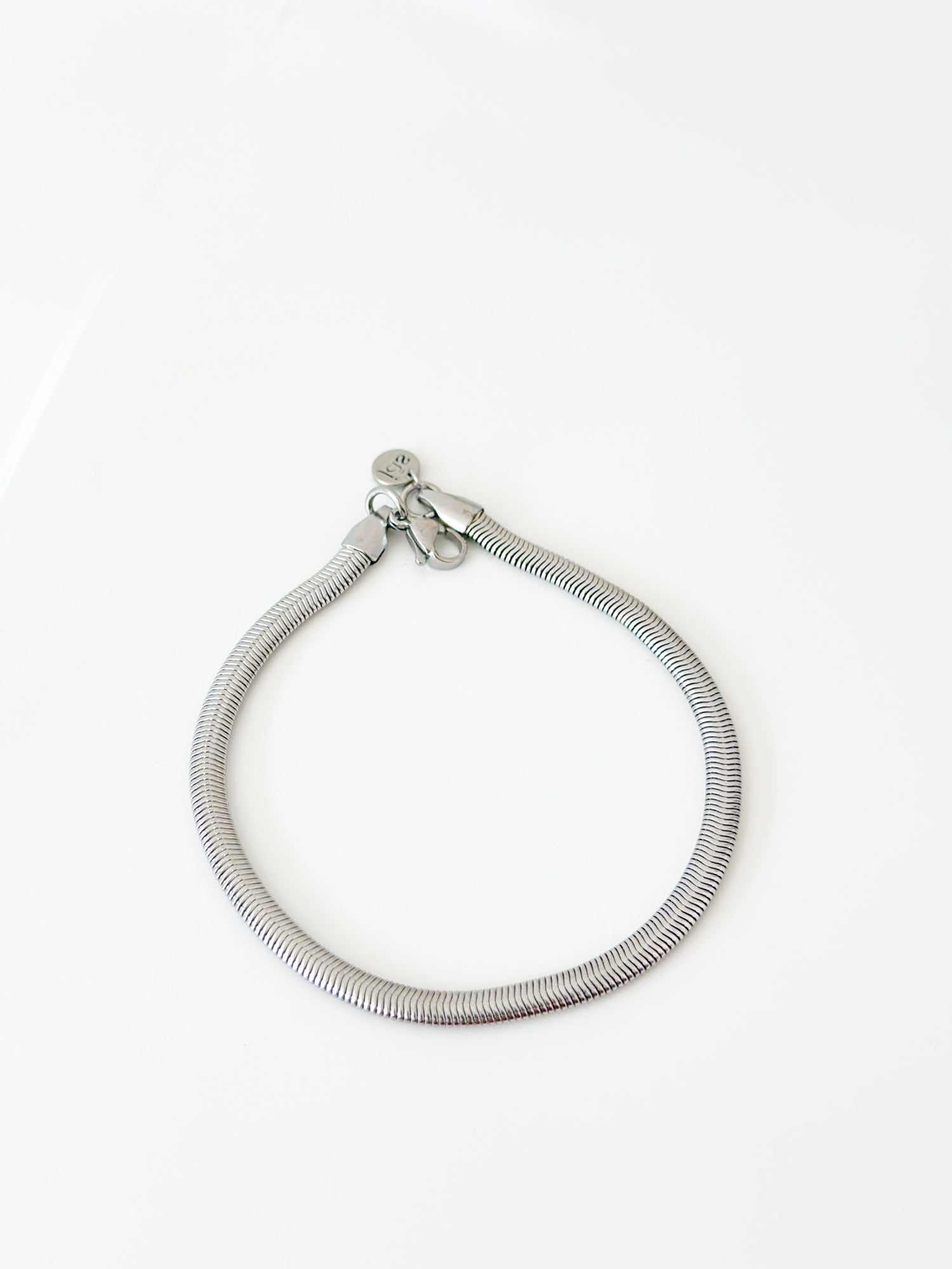 Silver thick snake chain bracelet