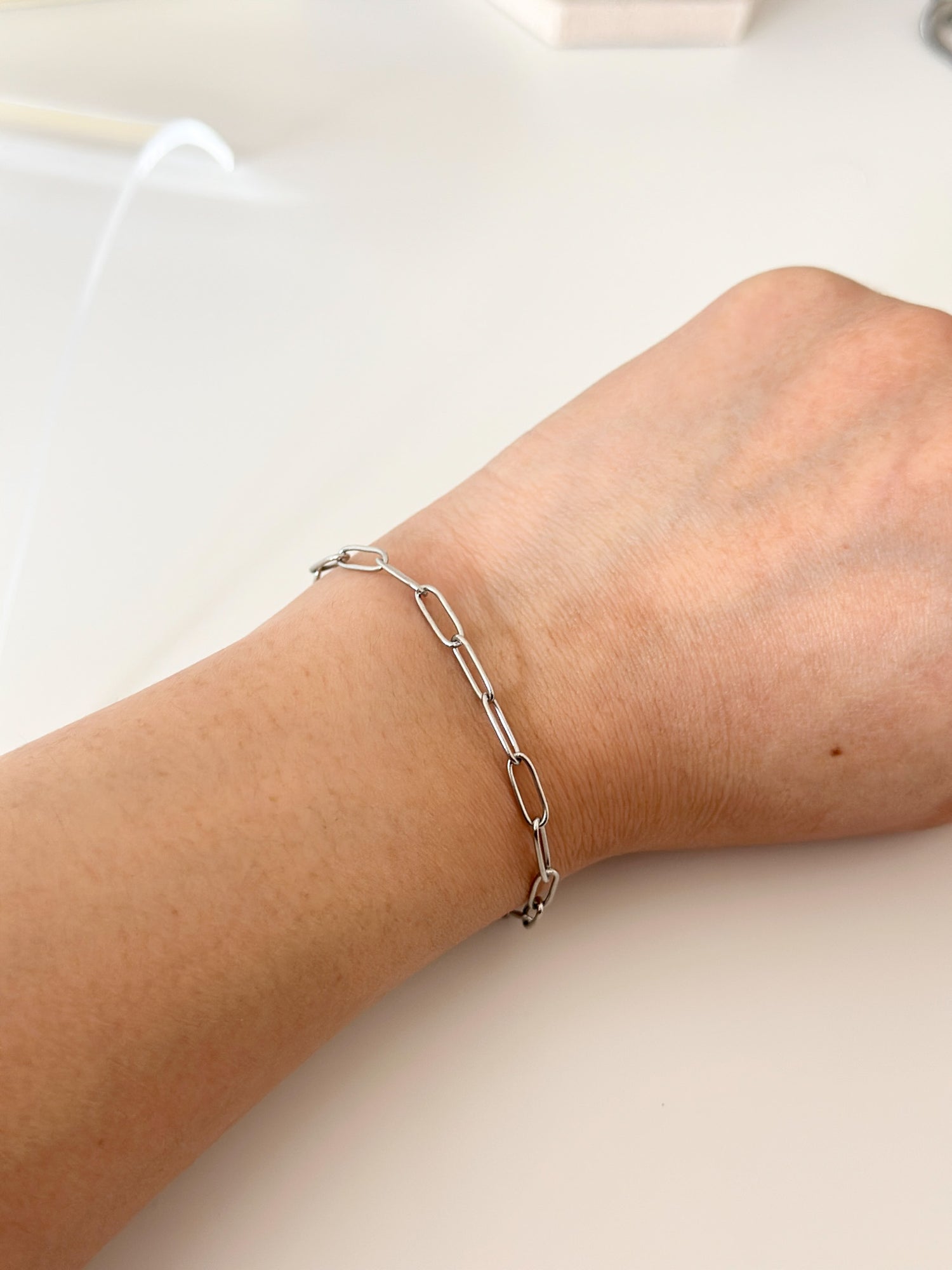 Silver Paper Clip Bracelet