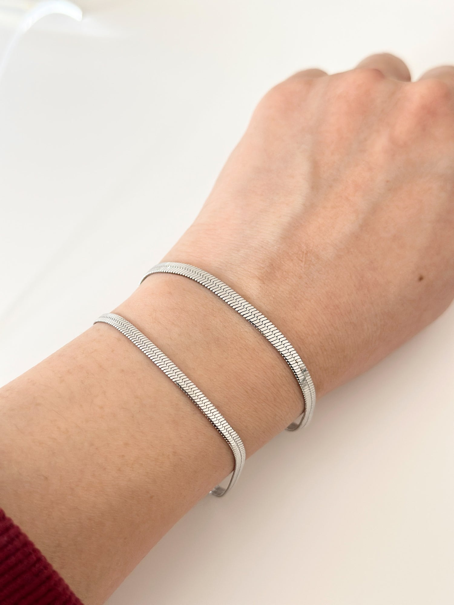 Silver Herringbone Bracelet