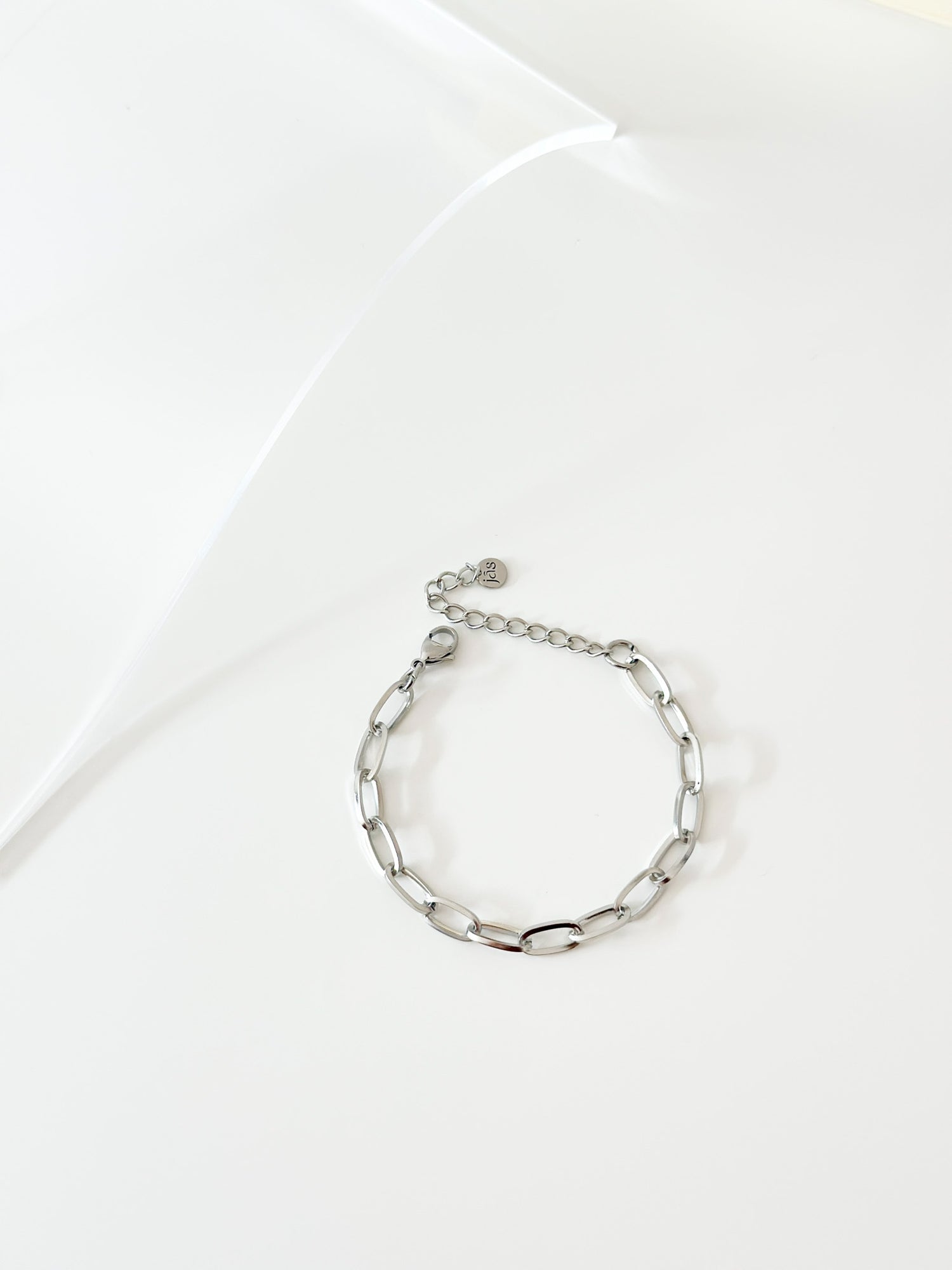 Silver Round Paper clip Bracelet