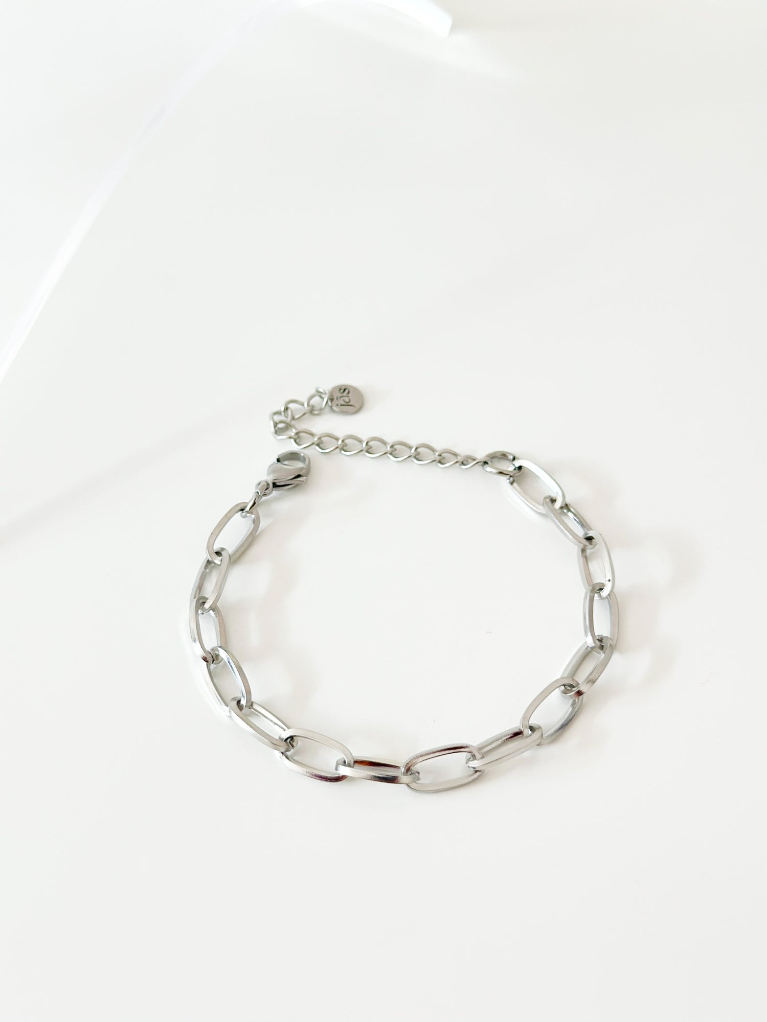 Silver Round Paper clip Bracelet