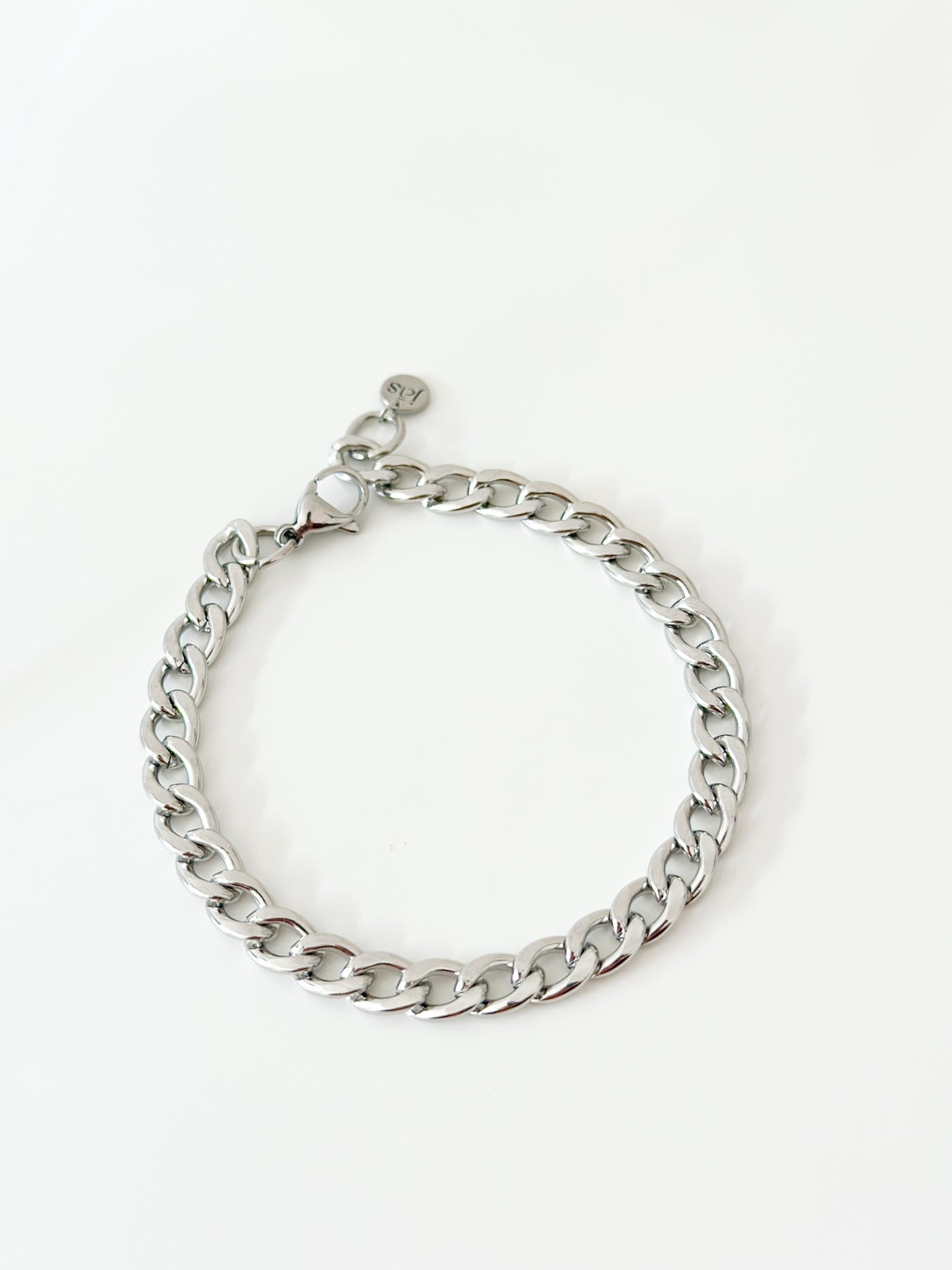 Silver curb bracelet