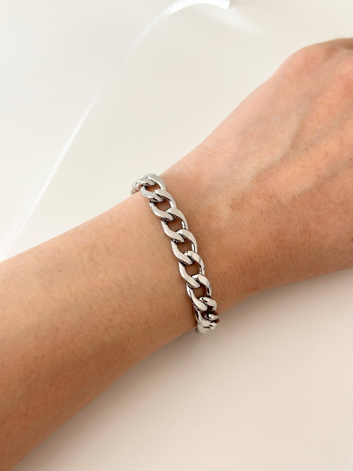 Silver jumbo curb Bracelet