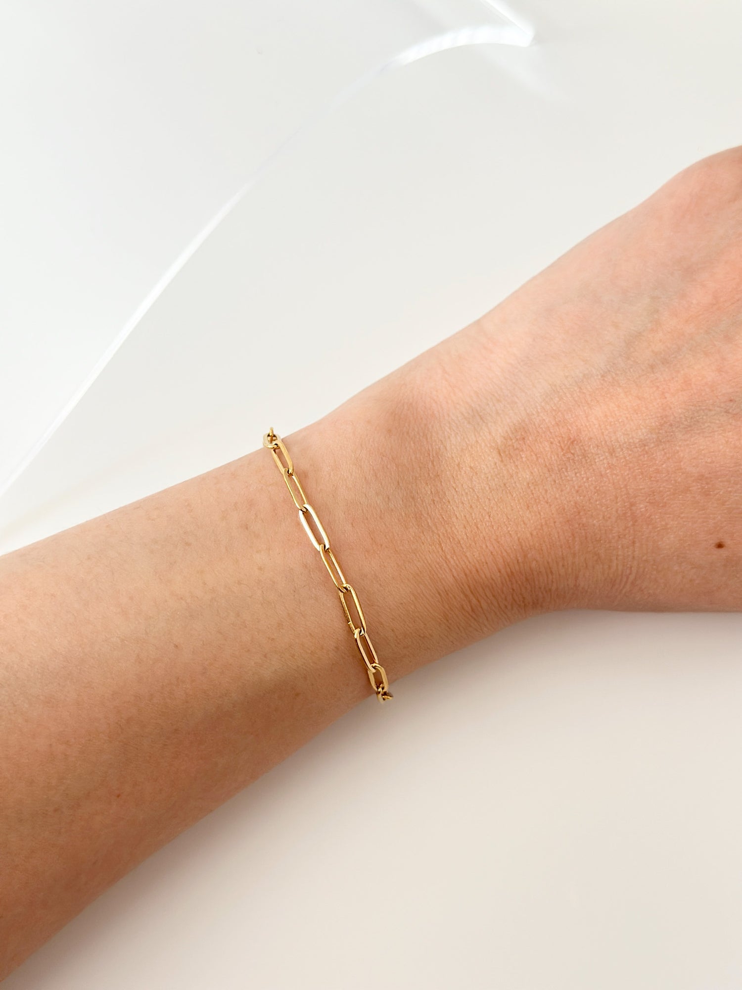 Gold Paper Clip Bracelet