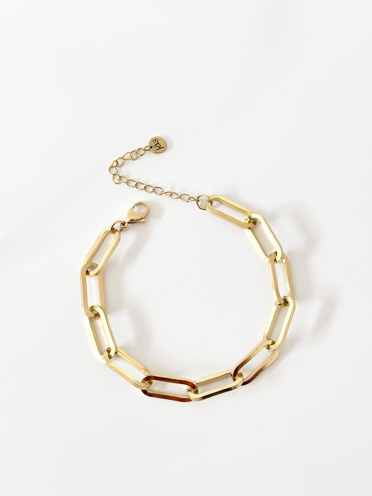 Gold Large paper clip Bracelet