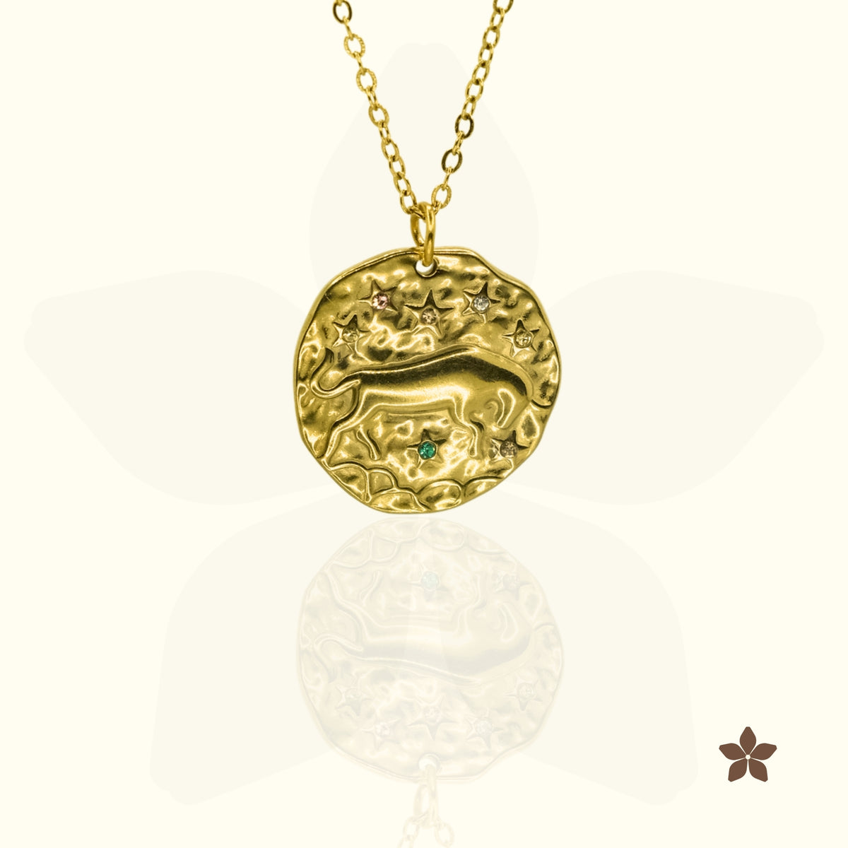 Zodiac Hammered Coin Necklace