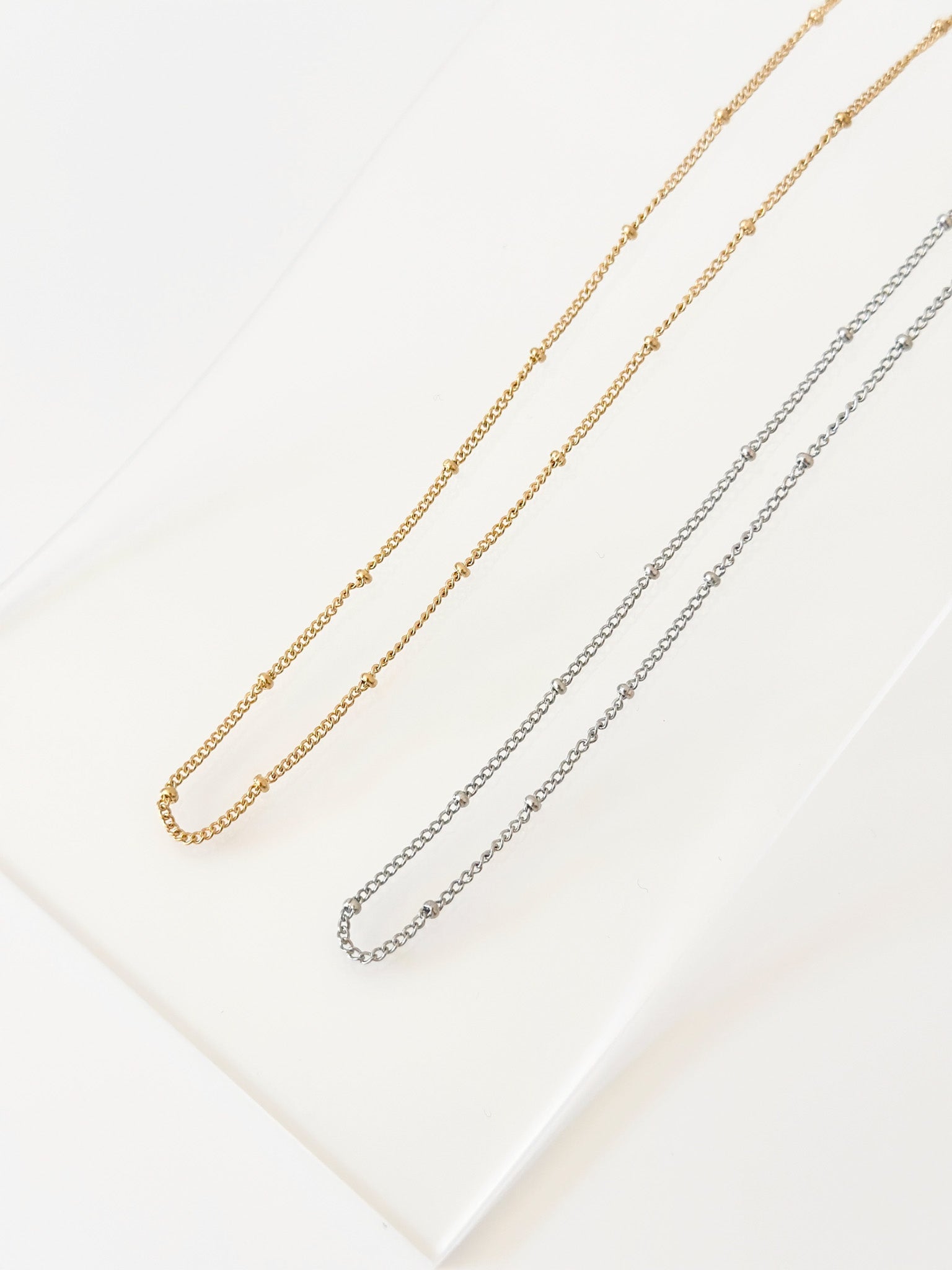 Bead Chain Necklace - Jas | Gold & silver necklace - Jas | Perfect On You