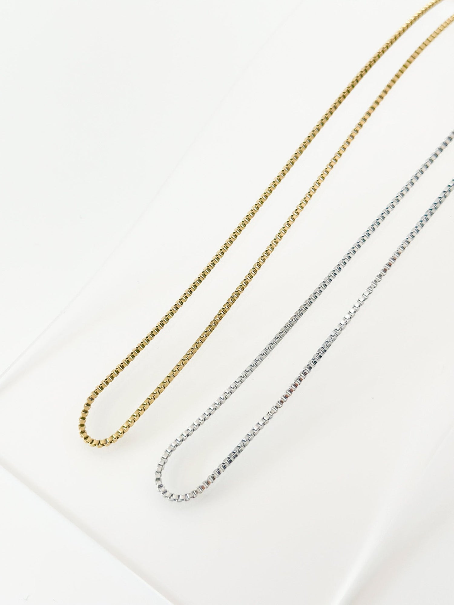 Box Chain Necklace - Jas | Gold & silver necklace - Jas | Perfect On You