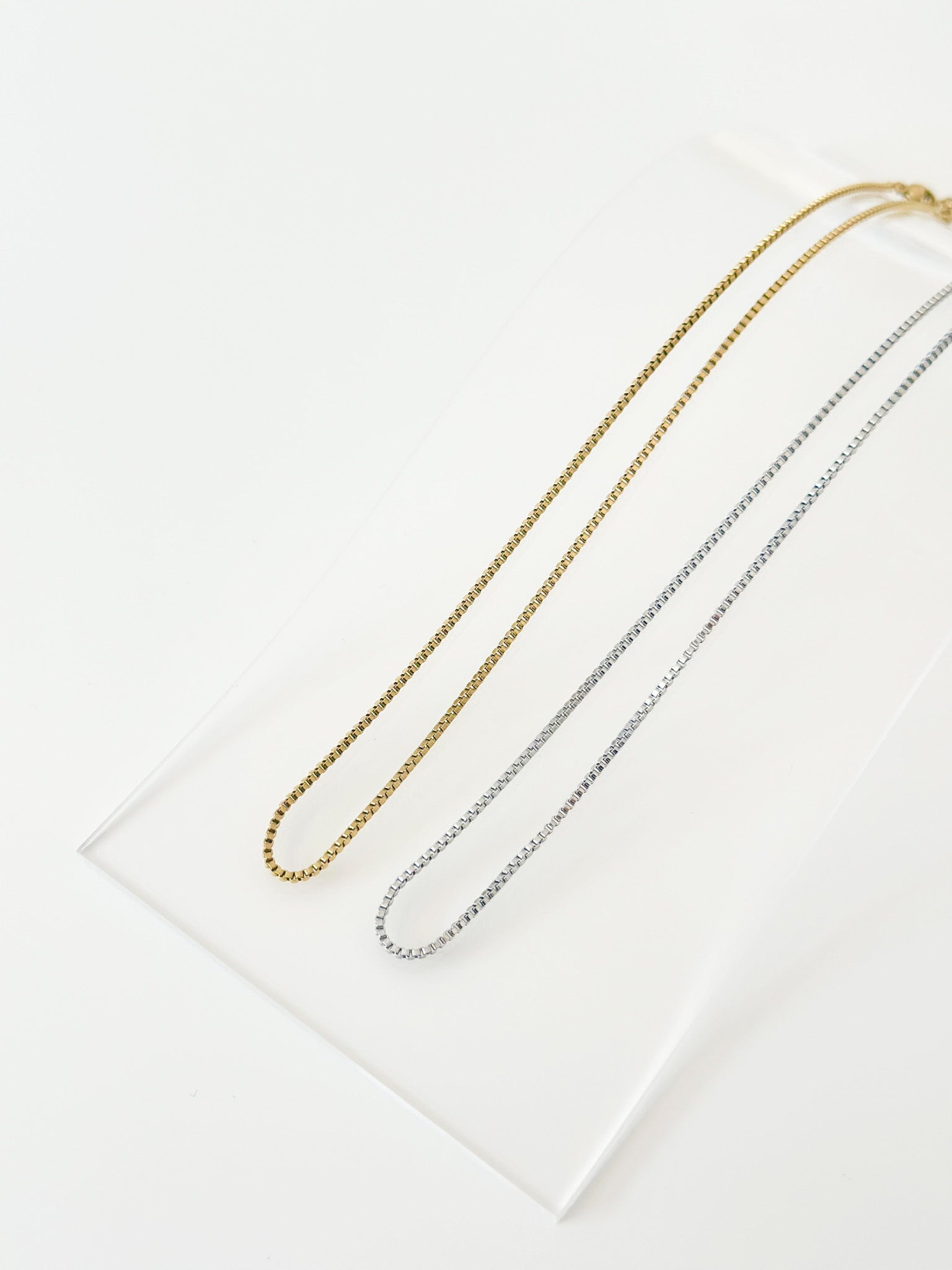 Box Chain Necklace - Jas | Gold & silver necklace - Jas | Perfect On You