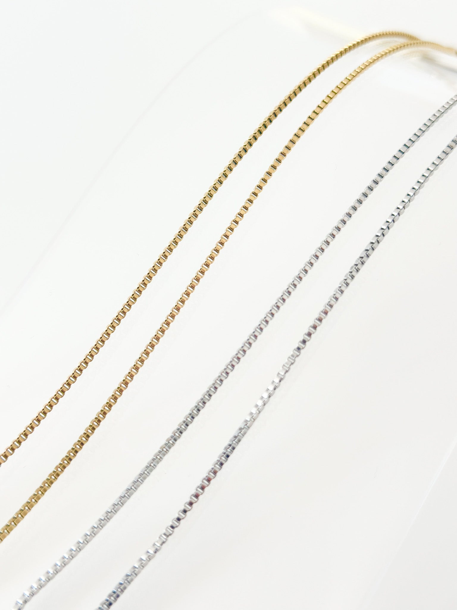 Box Chain Necklace - Jas | Gold & silver necklace - Jas | Perfect On You