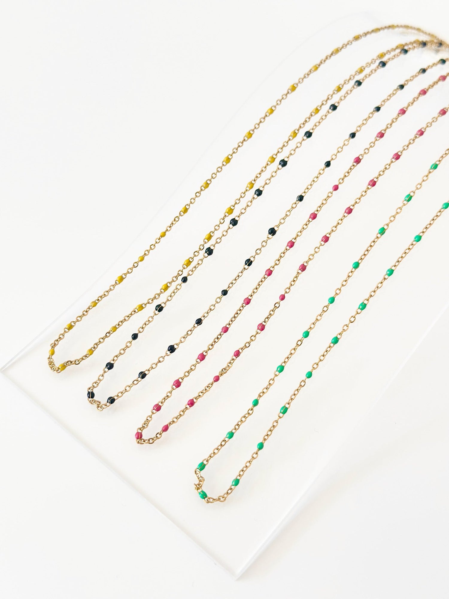 Color Bead chain necklace - Jas | Gold & silver necklace - Jas | Perfect On You