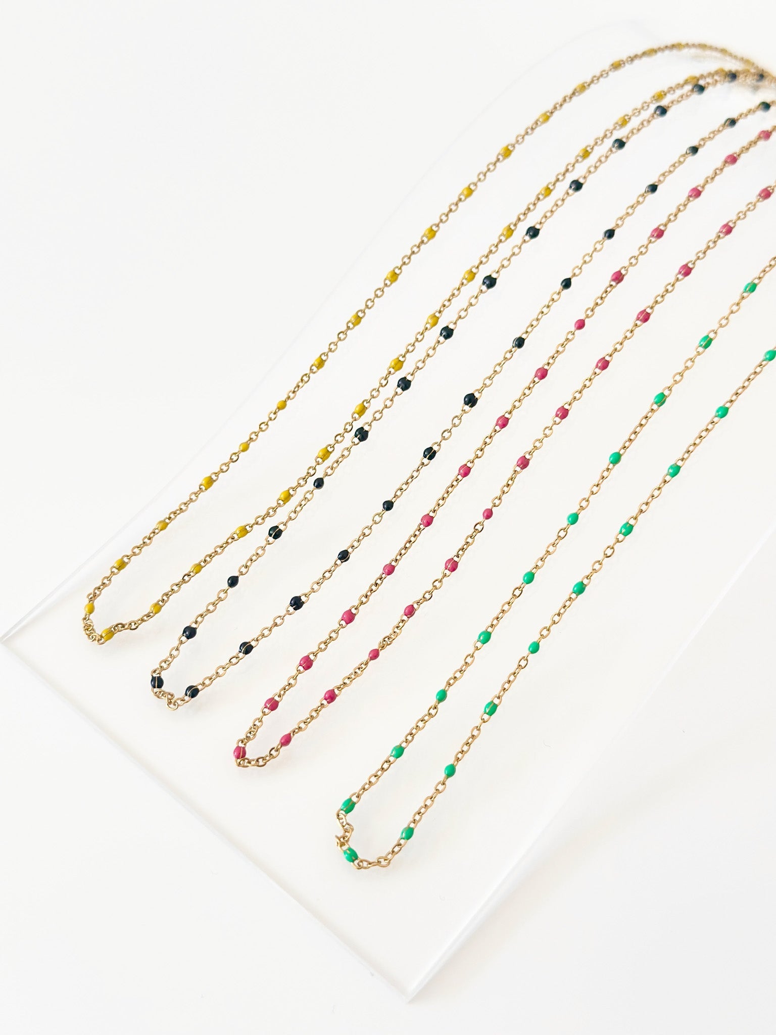 Color Bead chain necklace - Jas | Gold & silver necklace - Jas | Perfect On You