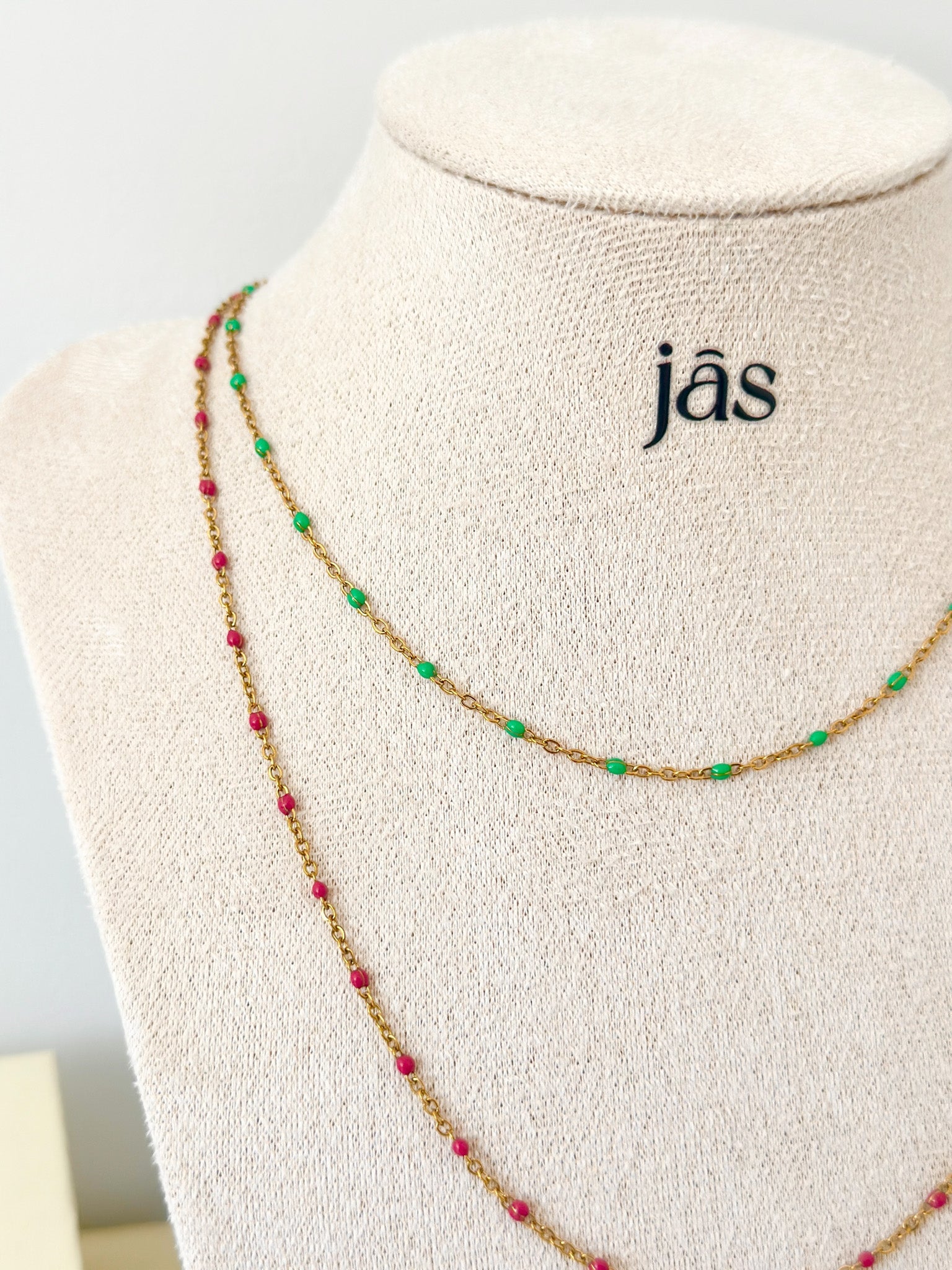 Color Bead chain necklace - Jas | Gold & silver necklace - Jas | Perfect On You